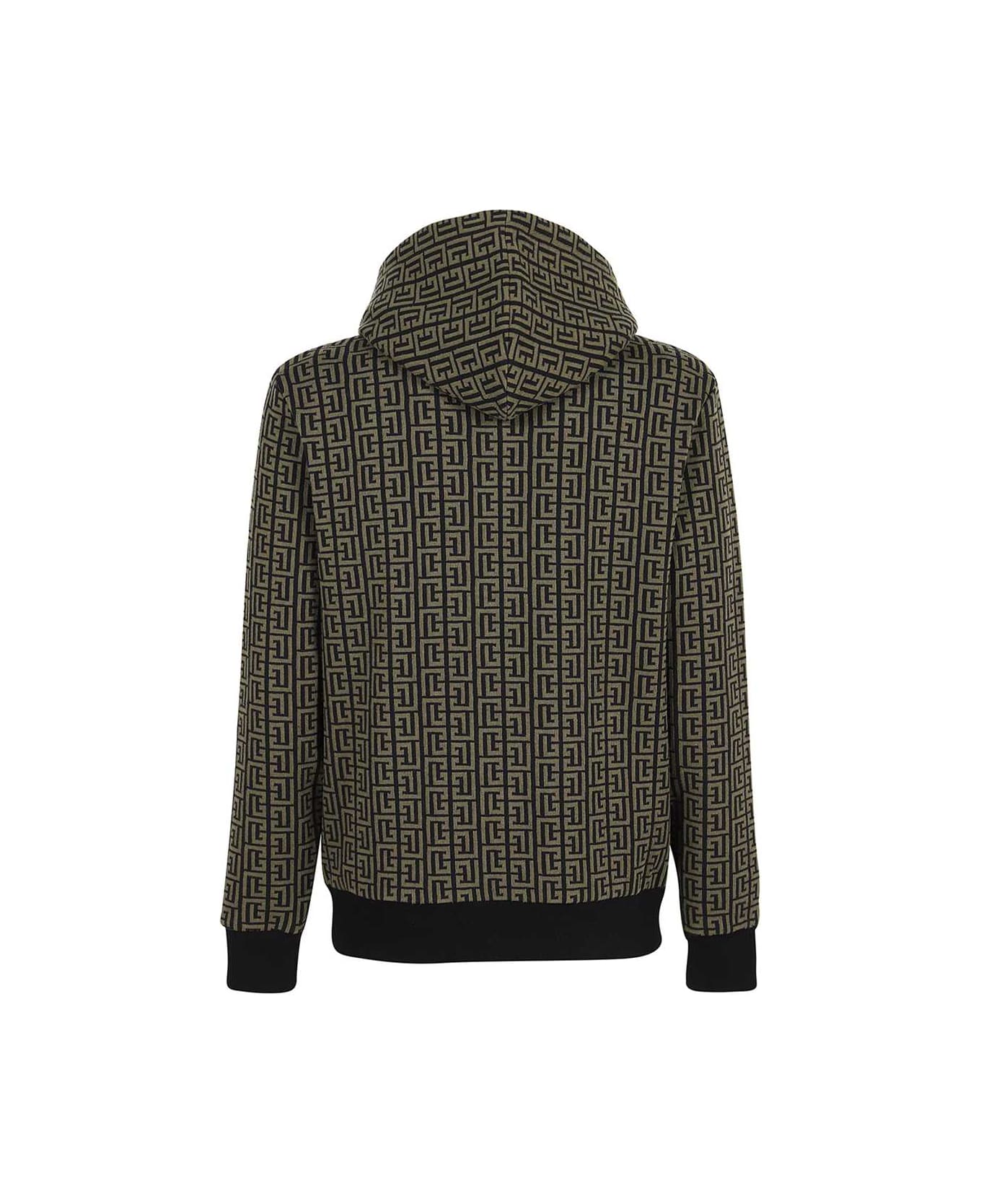 Balmain Knitted Full-zip Sweatshirt - black