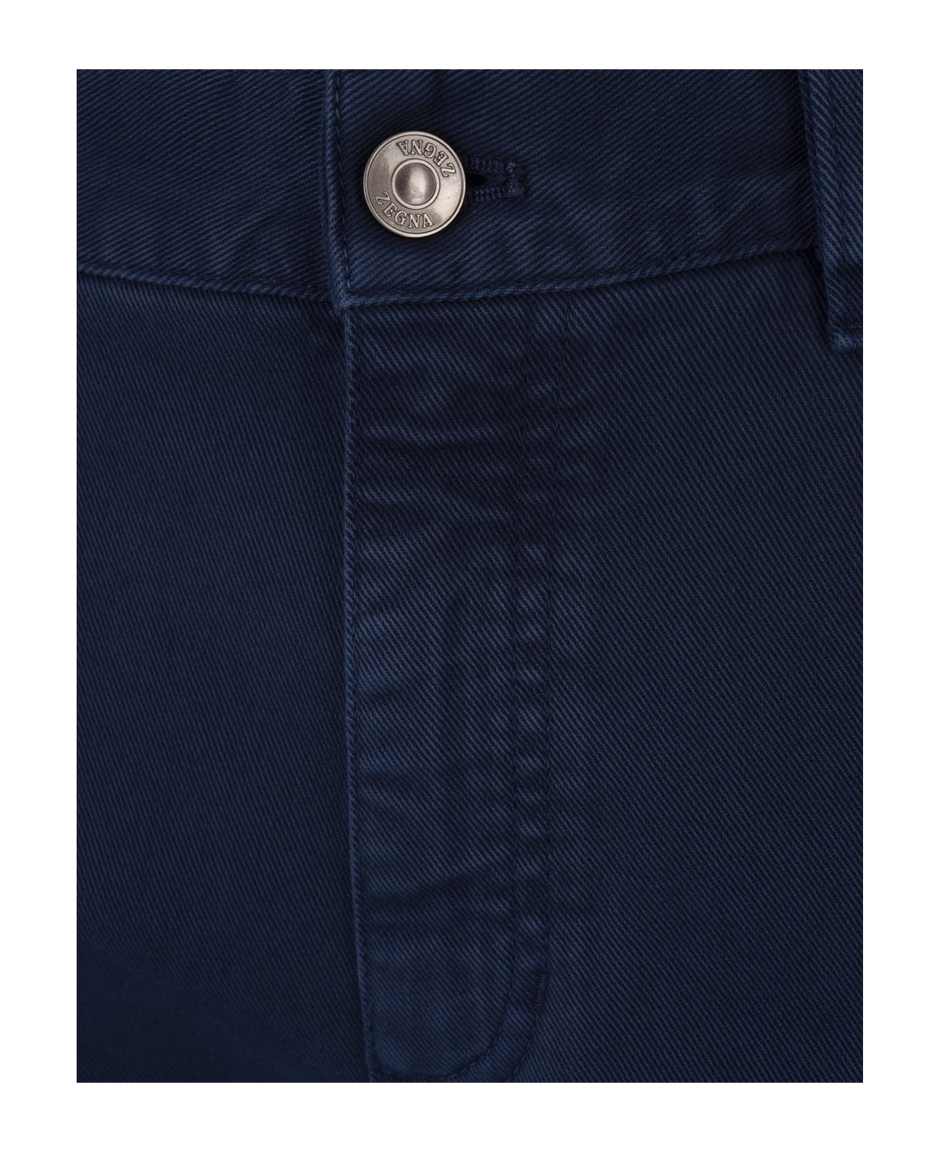 Zegna Utility Blue Stretch Cotton Roccia Jeans - Blue