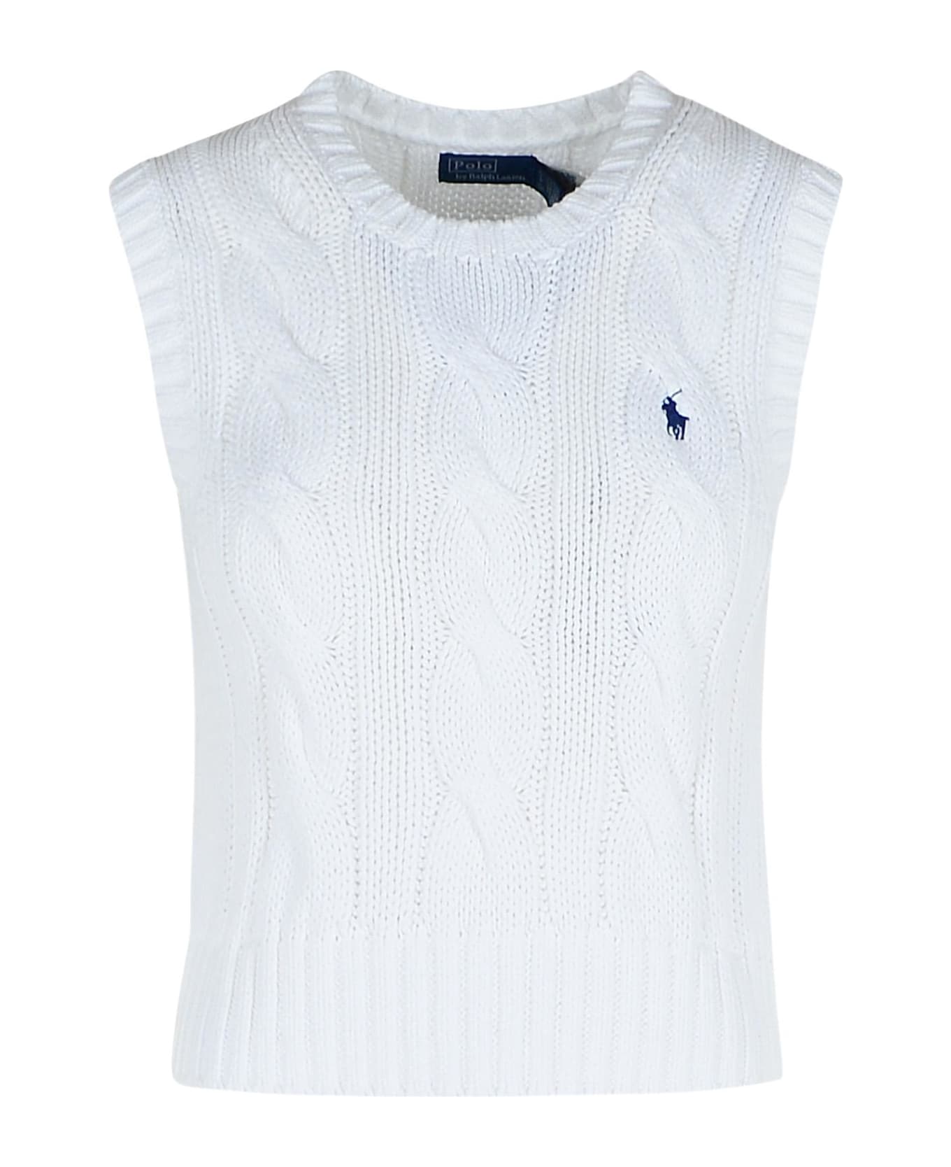Ralph Lauren Cable-knit Cropped Vest - White