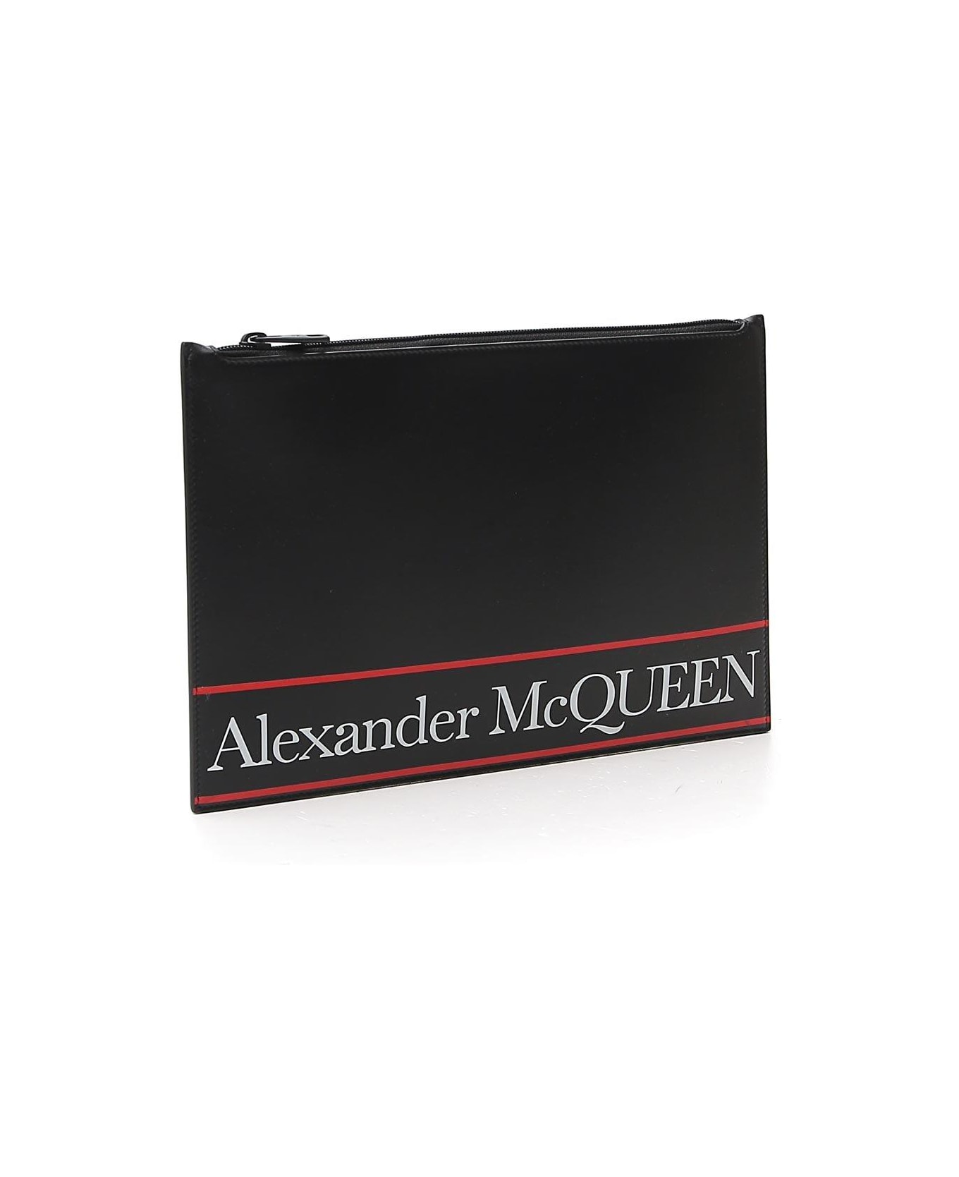 Alexander McQueen Logo Printed Clutch Bag - Black