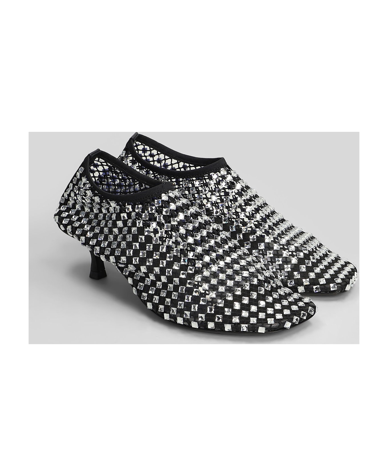Christopher Esber Minette Bezeled 50mm Low Heels Ankle Boots In Black Nylon - black ブーツ