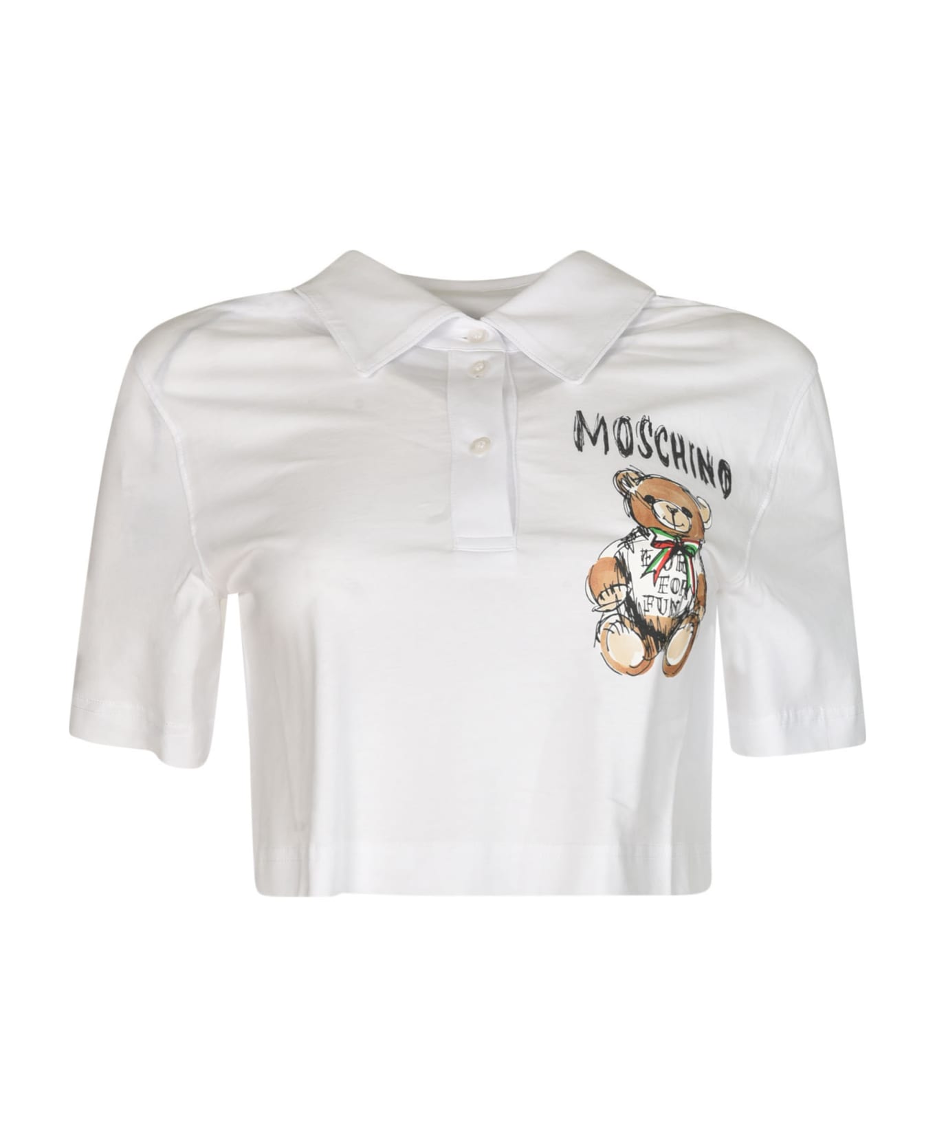 Moschino Cropped Polo Shirt - White ポロシャツ