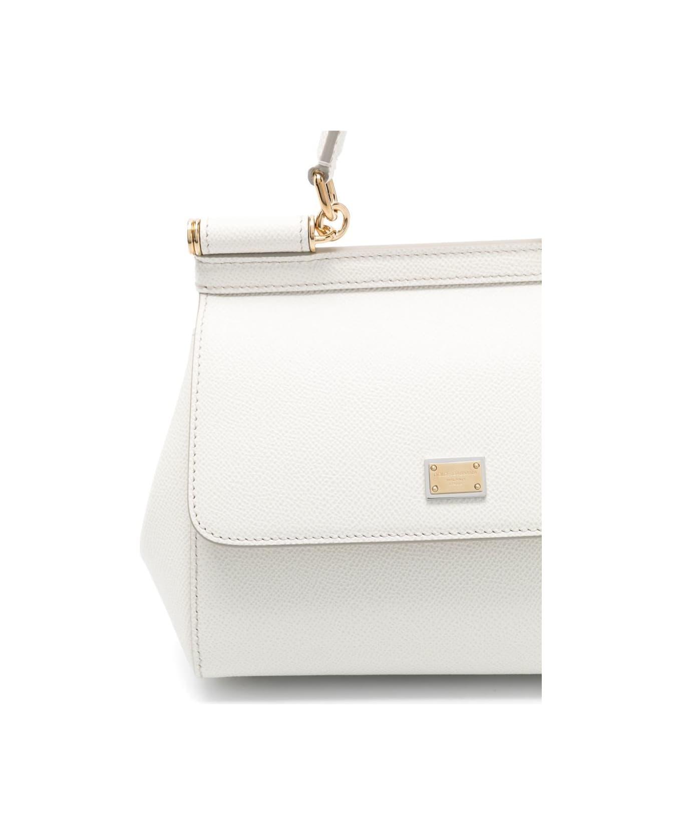 Dolce 
Gabbana Sicily Medium Leather Handbag - White