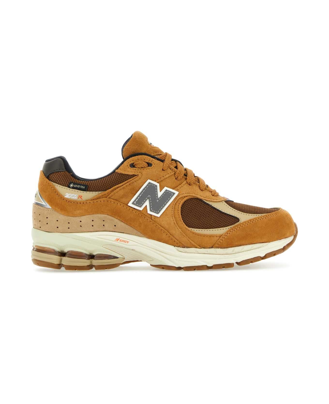 New Balance Camel Suede And Mesh 2002r Sneakers - TOBACCO