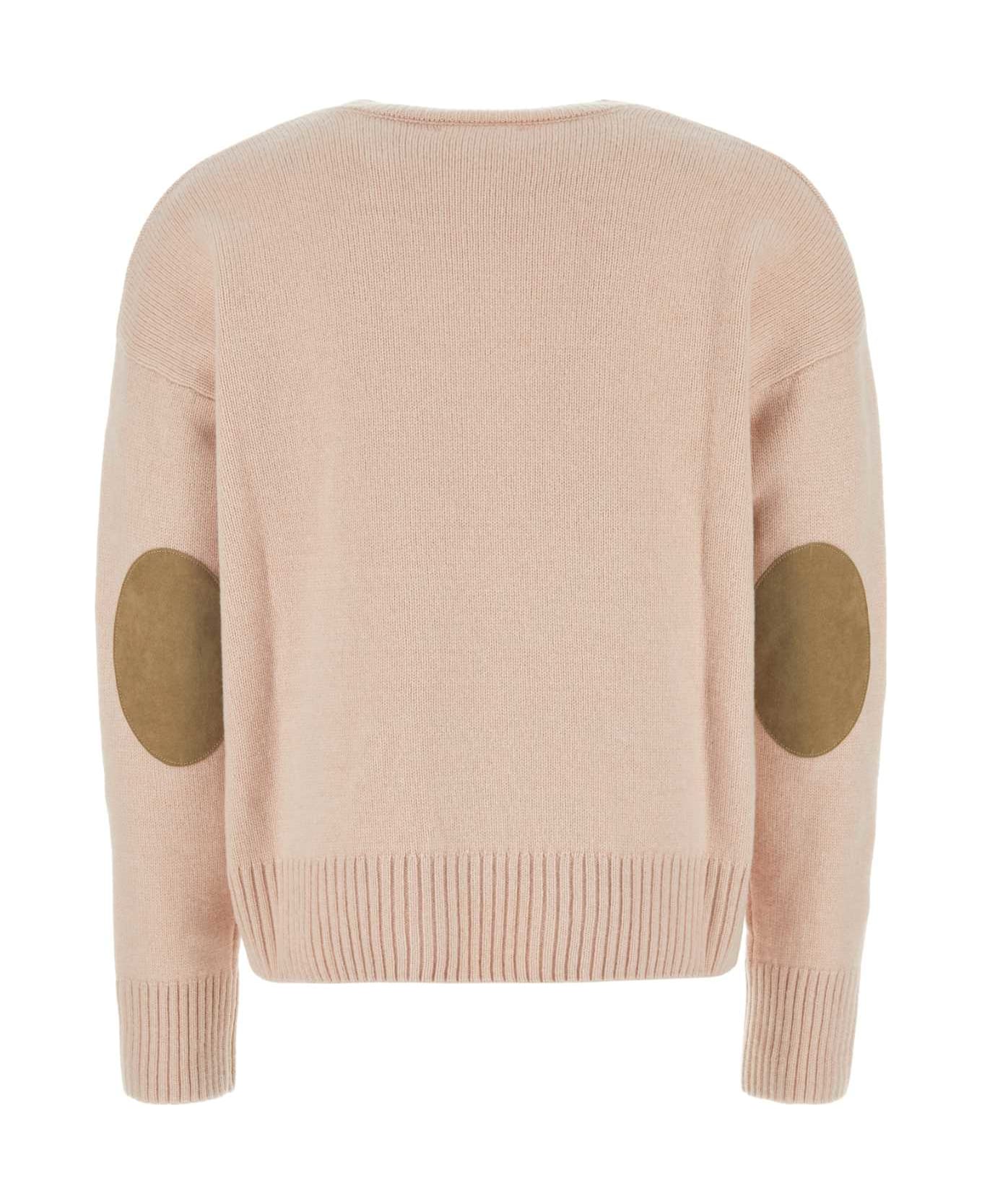 Ami Alexandre Mattiussi Antiqued Pink Wool Blend Sweater - POWDERPINK