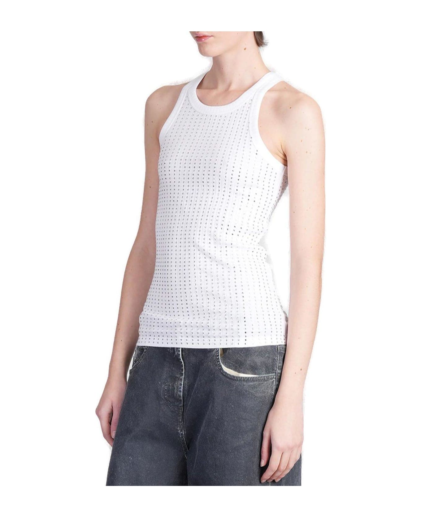 The Attico Jersey Ribbed Tank Top - White