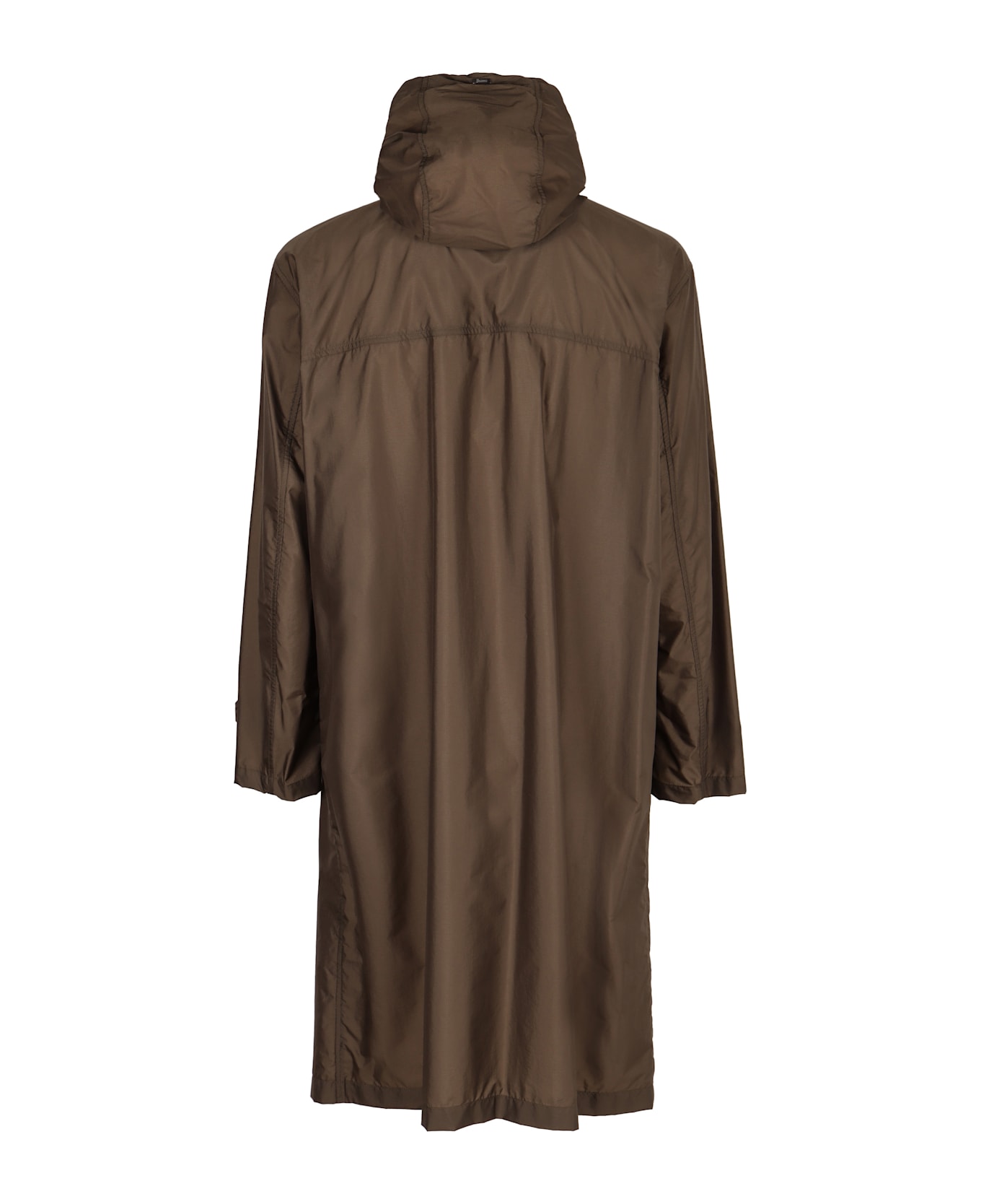 Herno Hooded Techno Fabric Raincoat - green