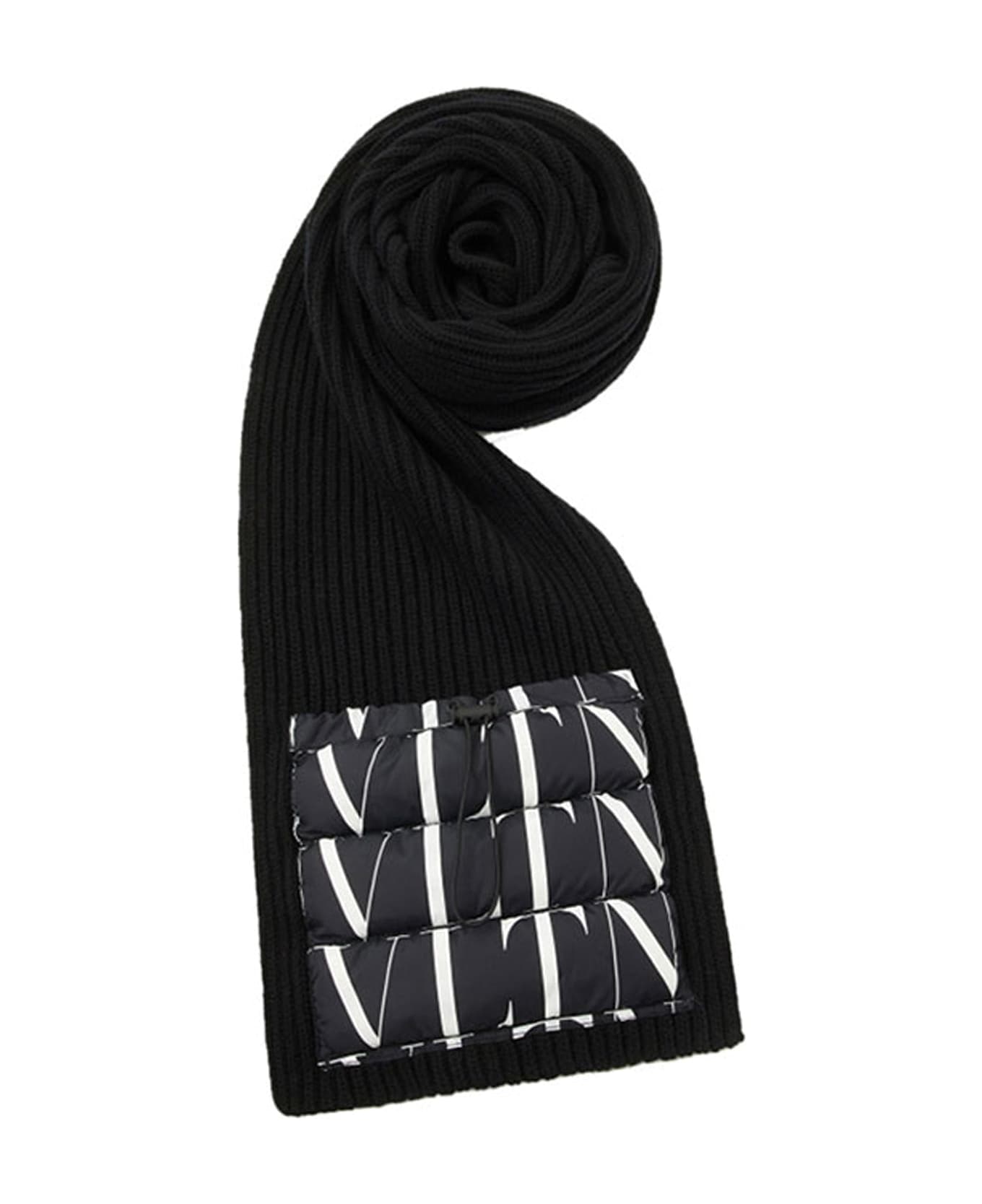 Valentino Garavani Wool Logo Scarf - Black