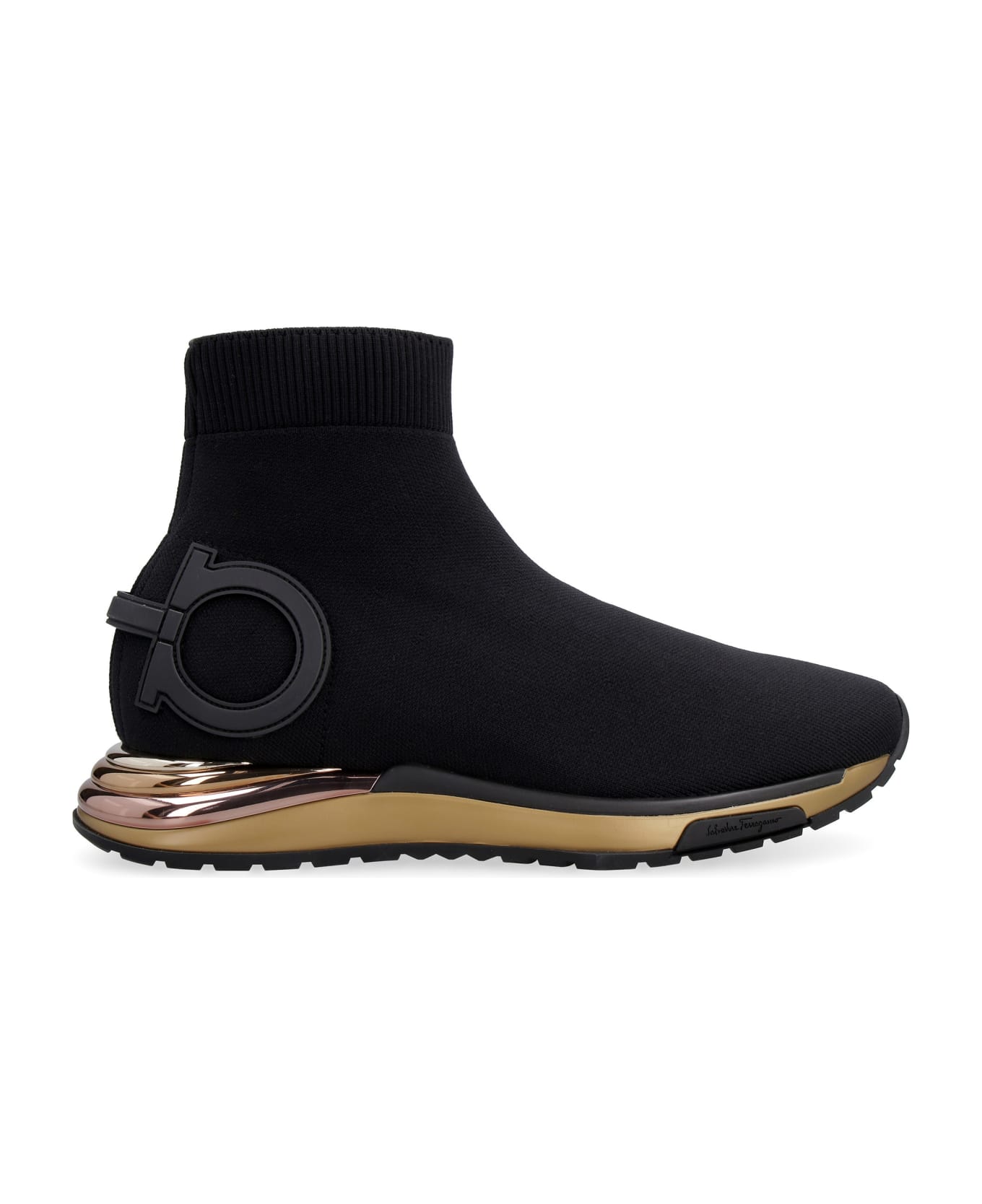 Ferragamo Knitted Sock-style Sneakers - black