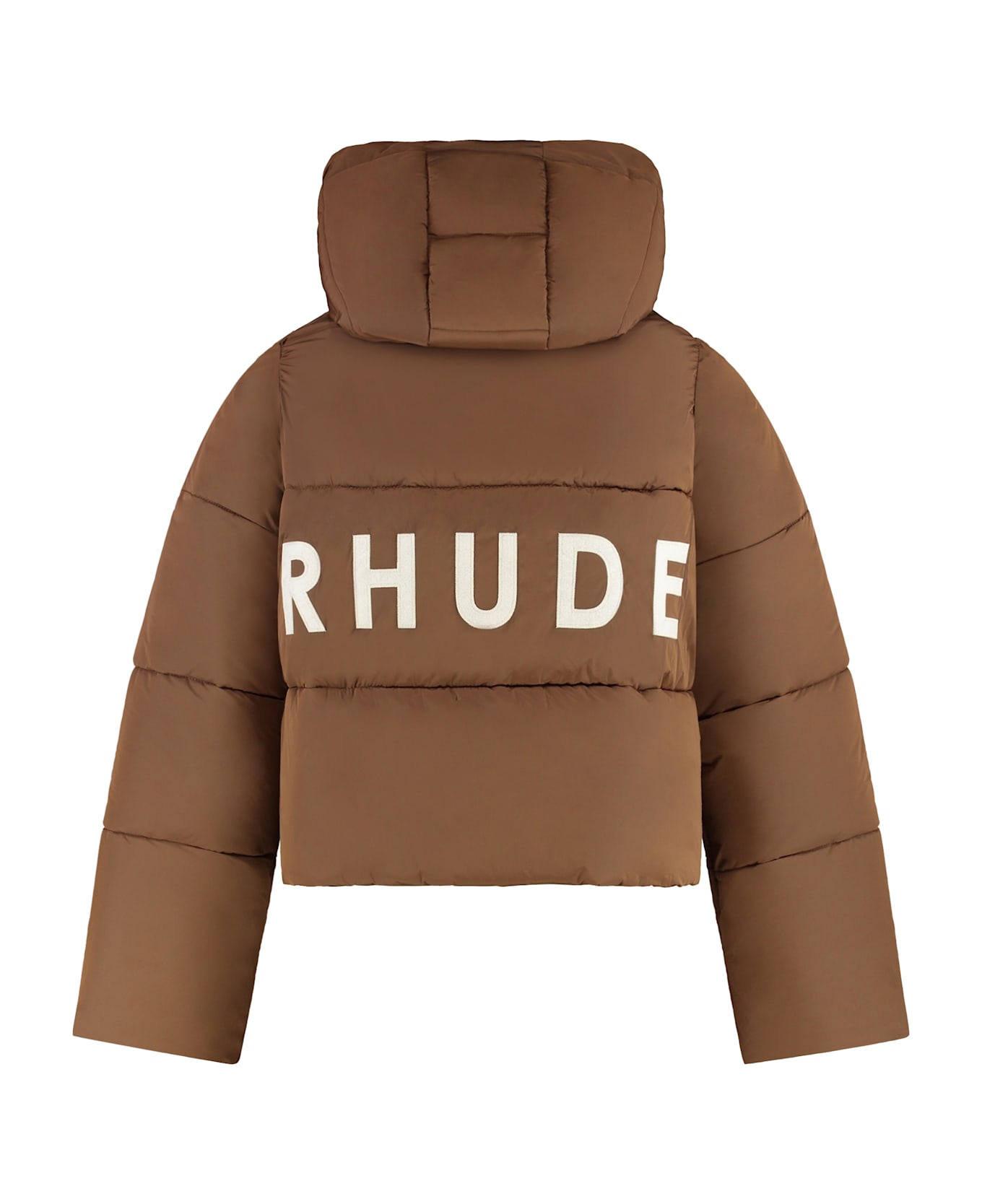 Rhude Hooded Down Jacket - brown