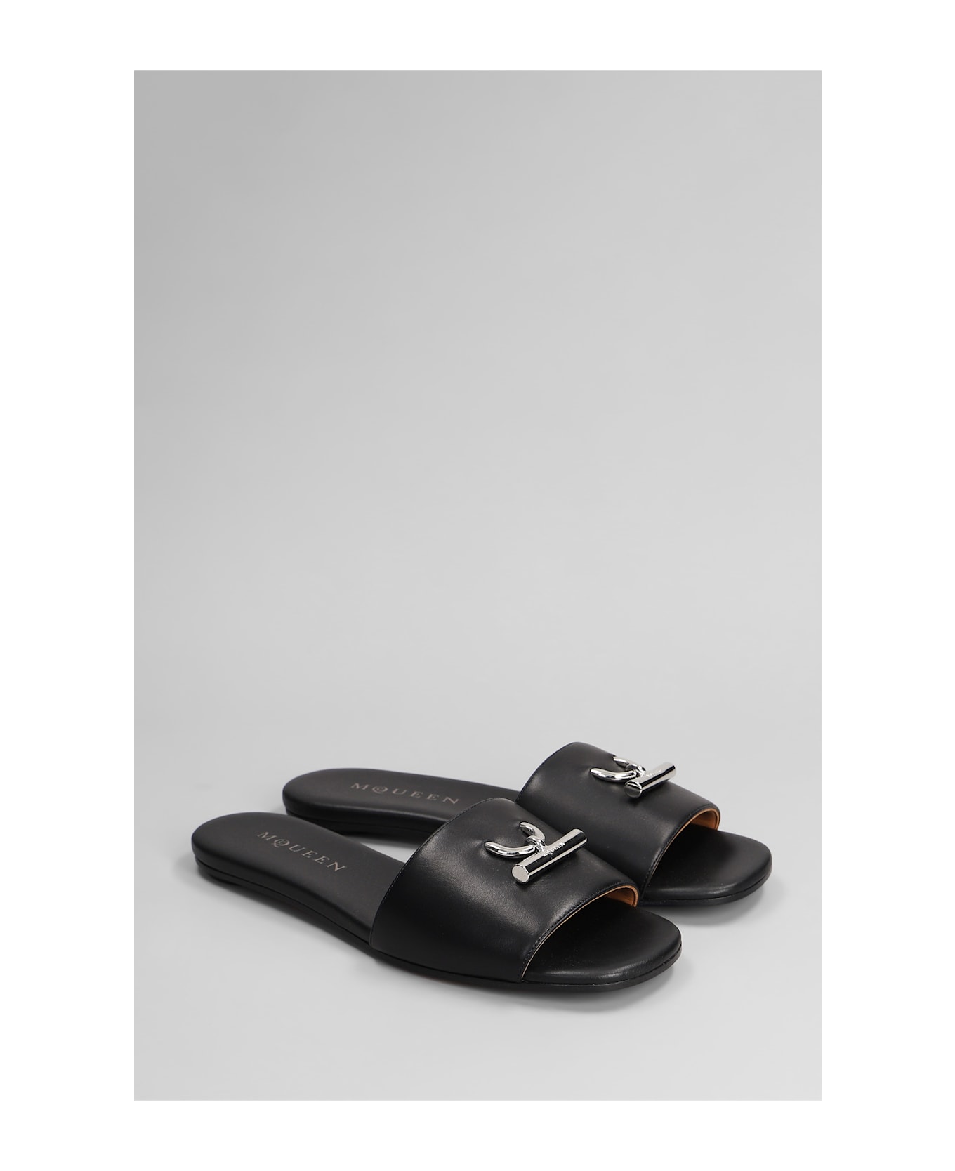 Alexander McQueen Flats In Black Leather - black