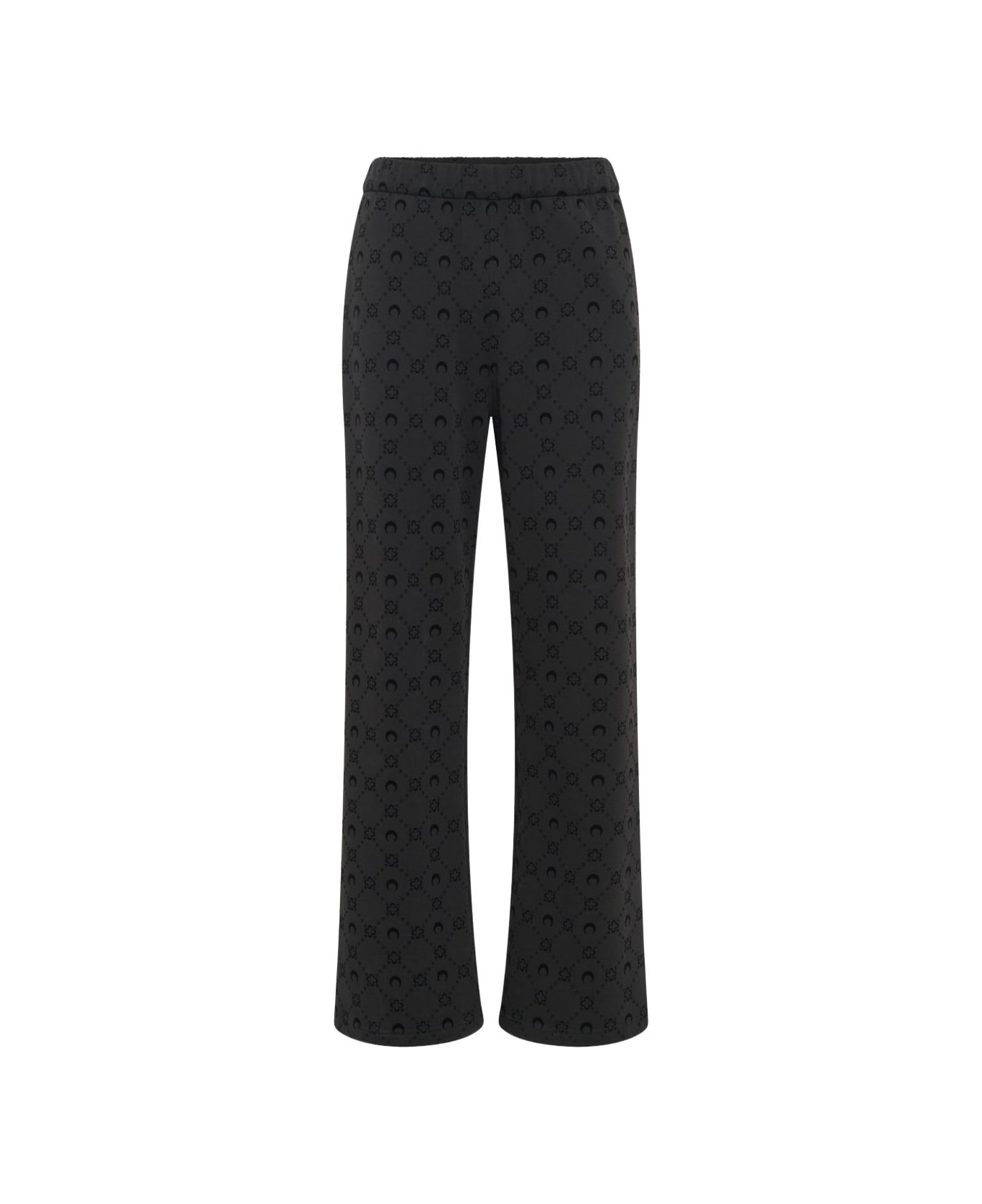 Marine Serre Logo Fleece Track Pants - Black