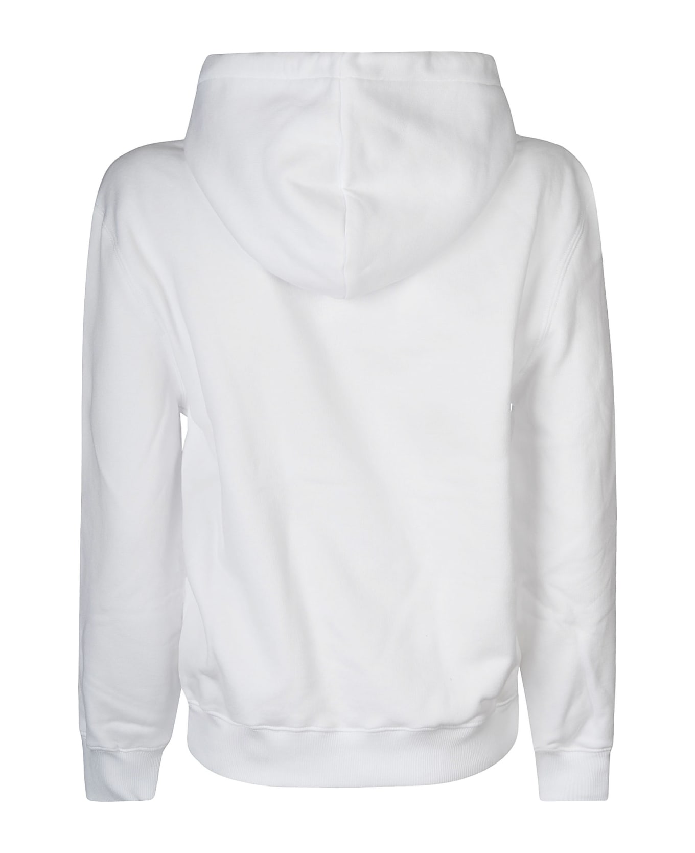 Lanvin Logo Embroidered Hooded Sweatshirt - Optic White フリース