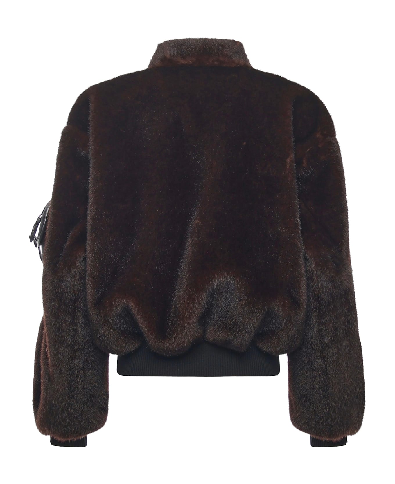 Coperni Faux Fur Bomber Jacket - Brown