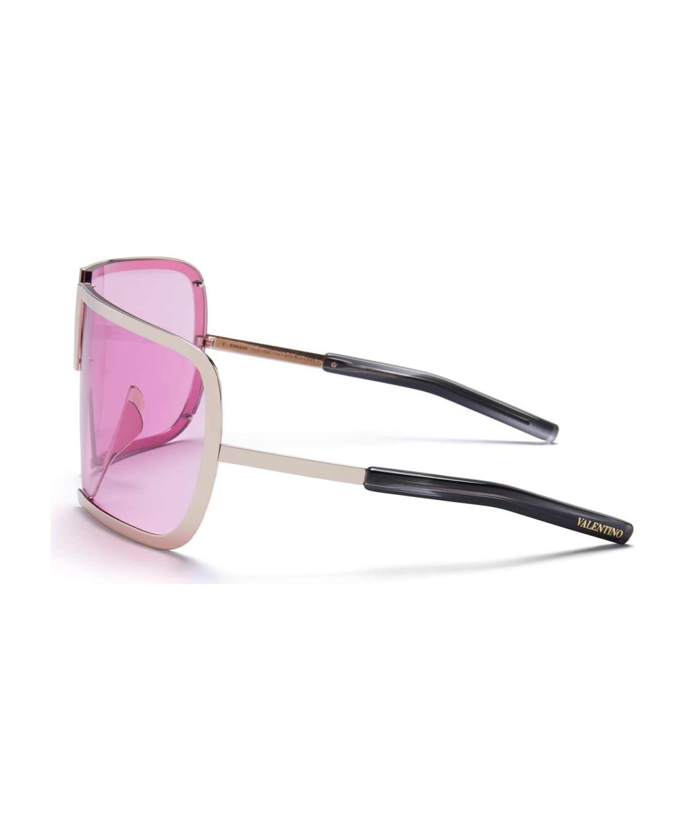 Valentino Eyewear Romask - Romask - White Gold / Crystal Black Sunglasses - Gold