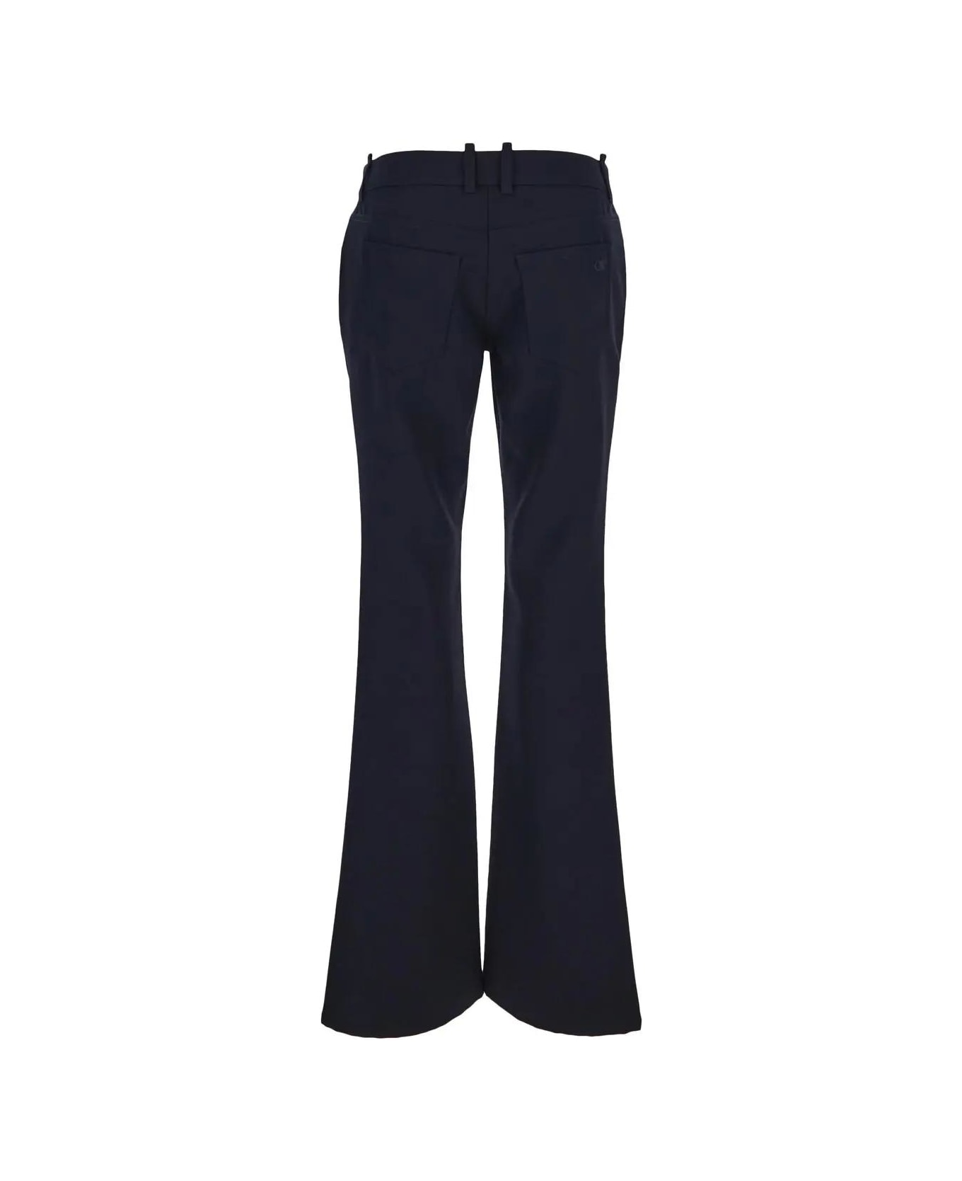 Off-White Dry Wool Slim Flared Trousers - Cobalt Blue