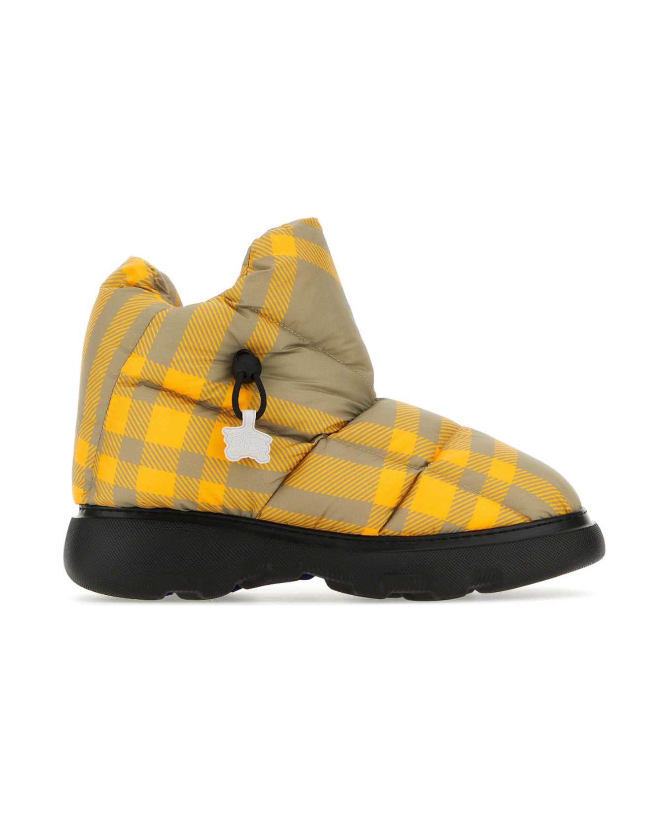 Burberry Printed Polyester Pillow Check Ankle Boots - HUNTERIPCHK