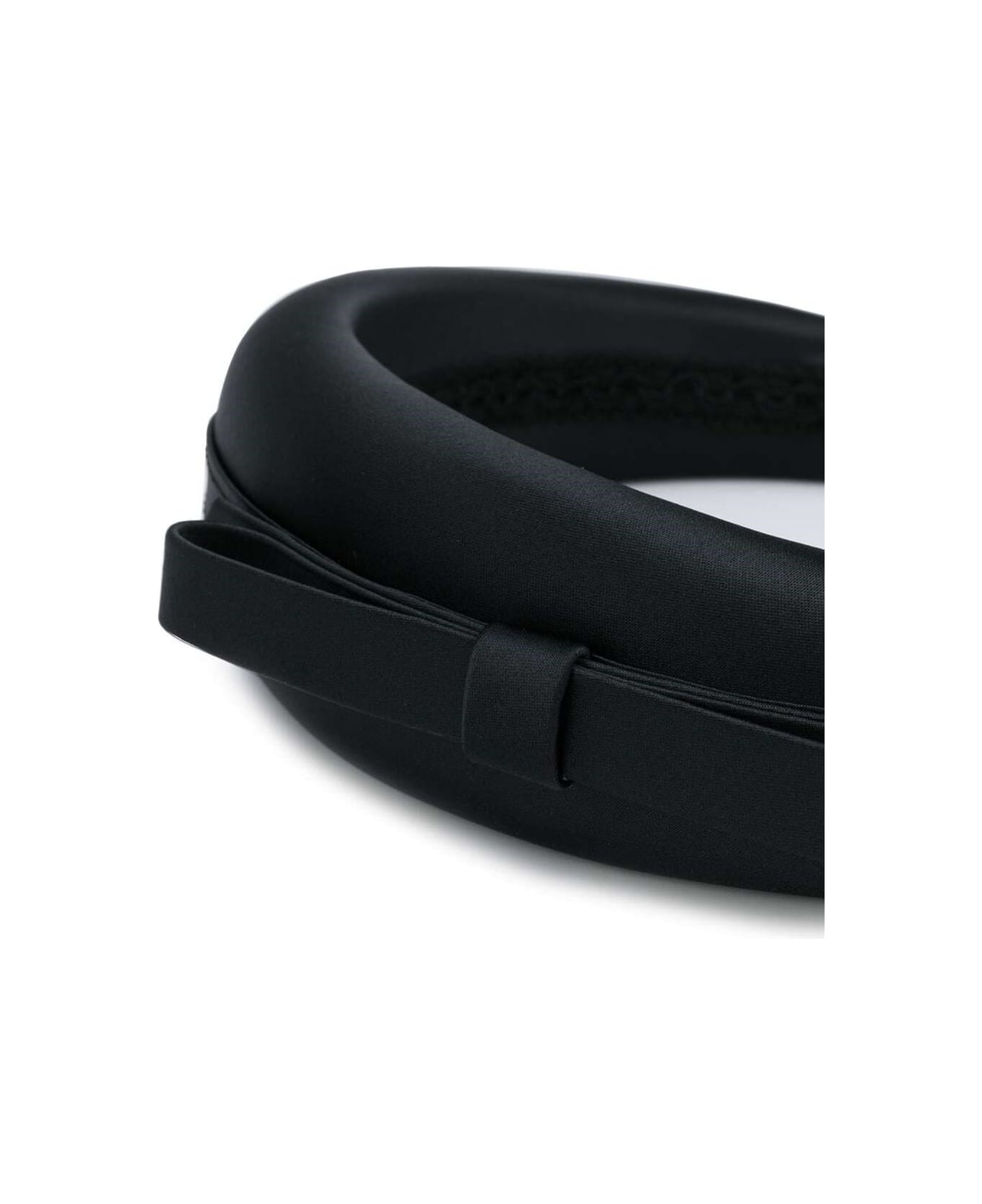 RED Valentino Black Satin Headband With Bow - Black