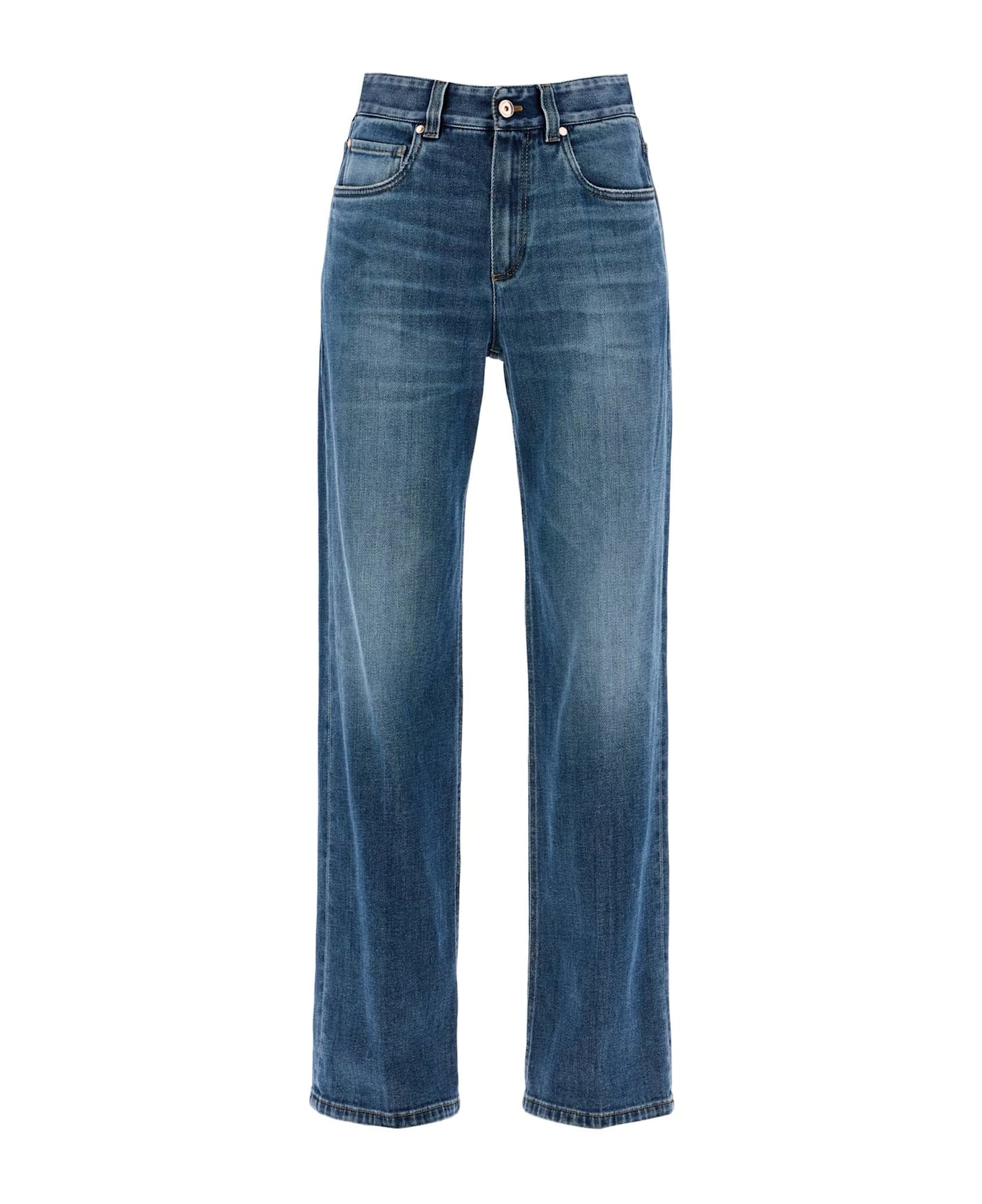 Brunello Cucinelli Blue Cotton Demim Jeans - Essential Dark Blue Denim