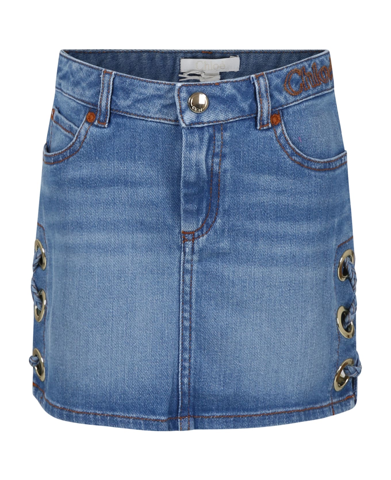 Chloé Casual Denim Skirt For Girl - Denim