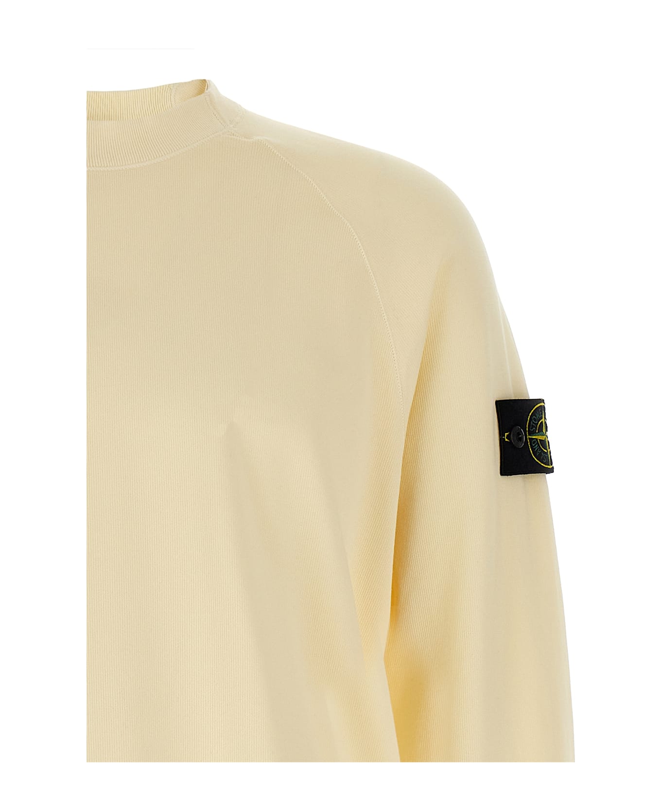 Stone Island Logo Badge Sweatshirt - White