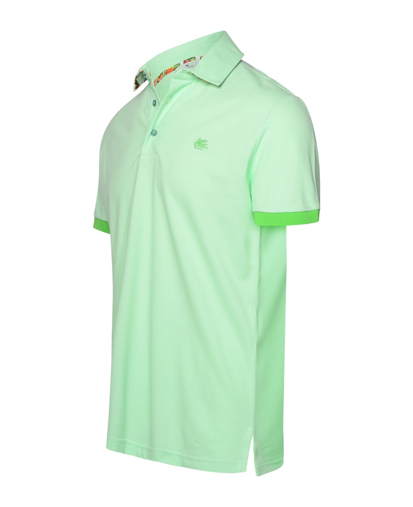 Etro Polo Shirt In Green Cotton - GREEN