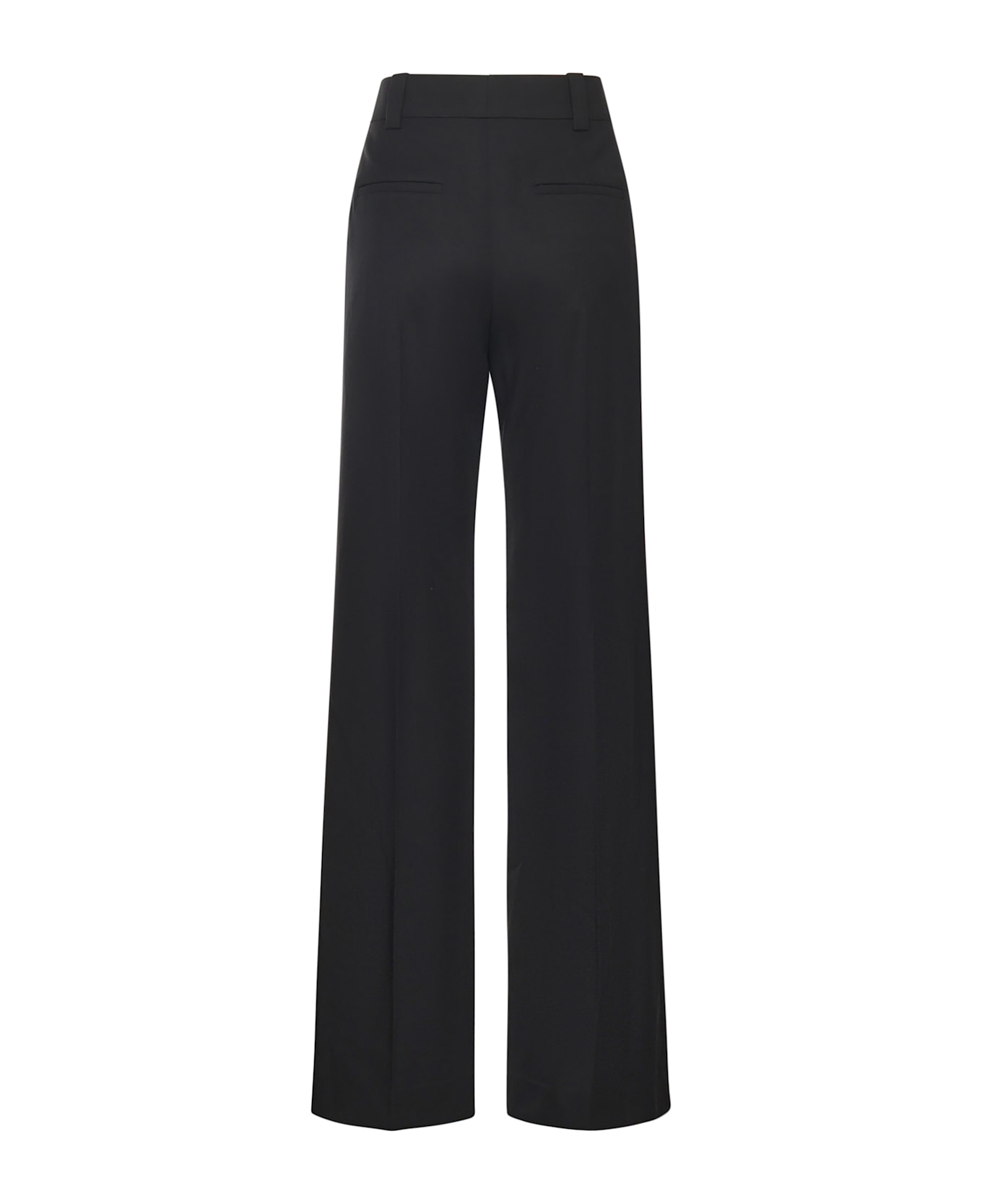 Chloé Tailored Trousers In Grain De Poudre Wool - Black