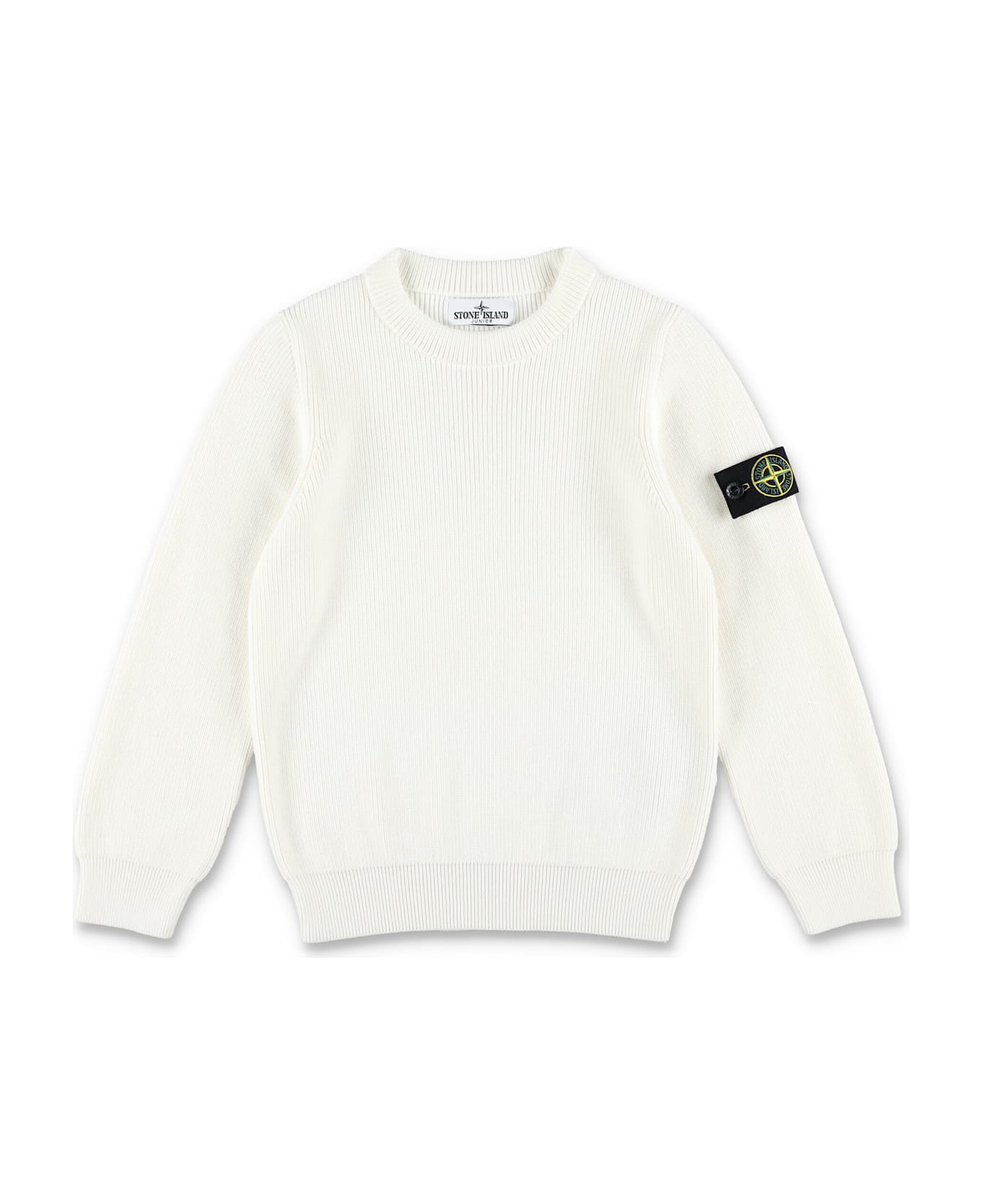 Stone Island Junior Kid - Cotton Sweater - WHITE