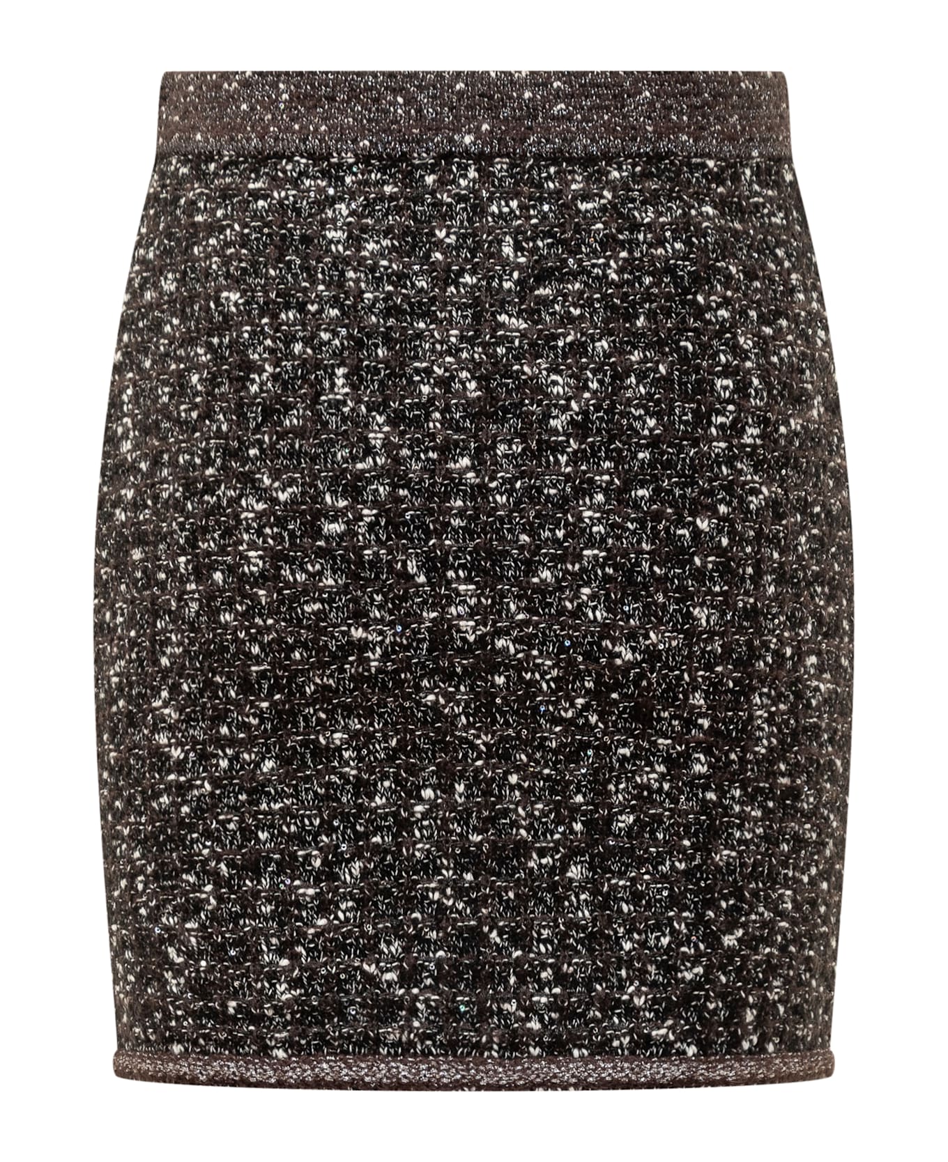 Pinko Vinacciolo Button Detailed Mini Skirt - NERO/MARRONE/BIANCO