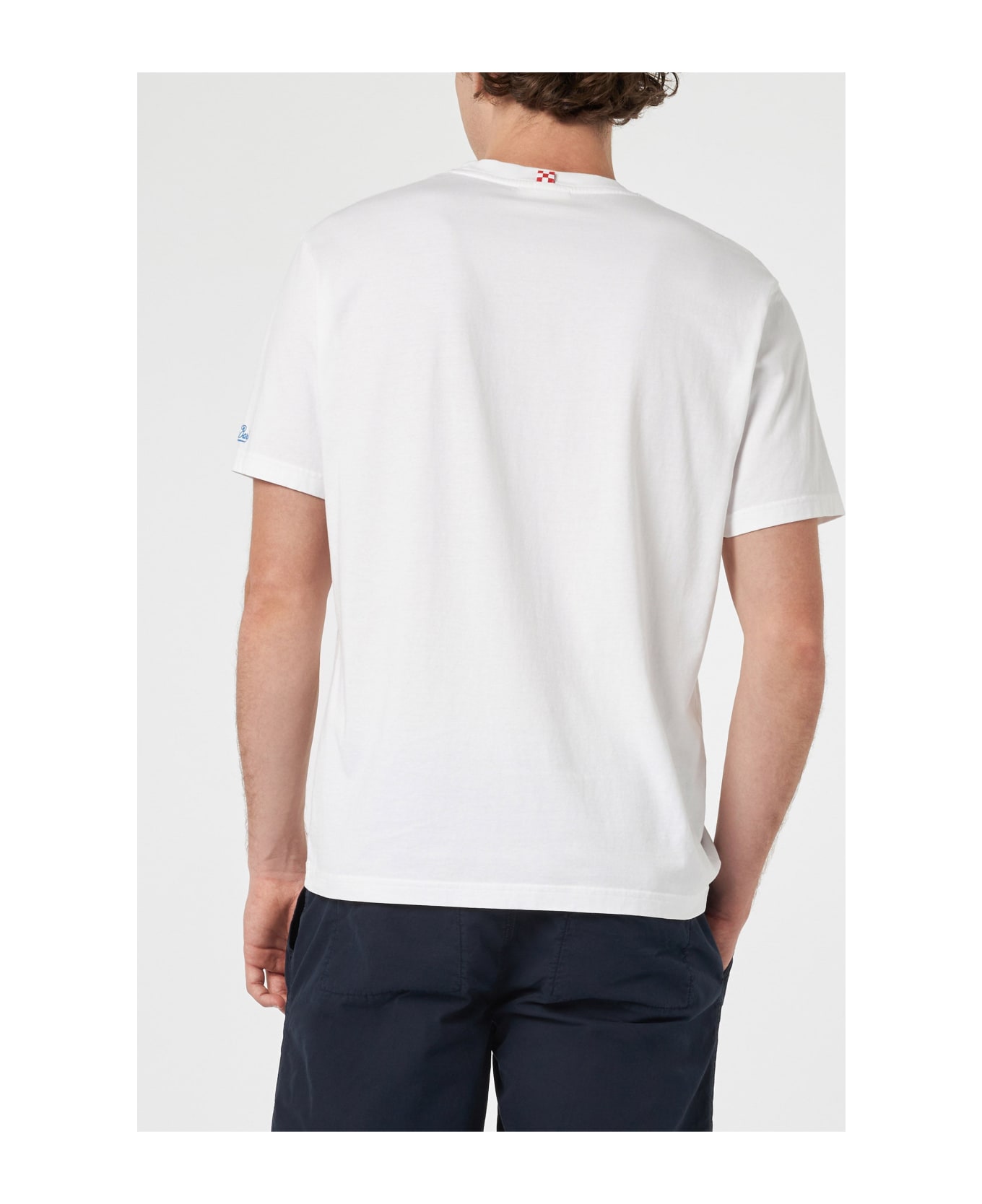 MC2 Saint Barth Man Classic Fit Cotton Jersey T-shirt Portofino With Dal Padel Alla Brace Embroidery | Insulti Luminosi Special Edition - WHITE