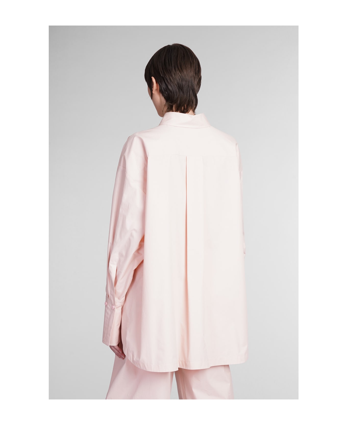 The Attico Diana Blouse In Rose-pink Viscose - Powder