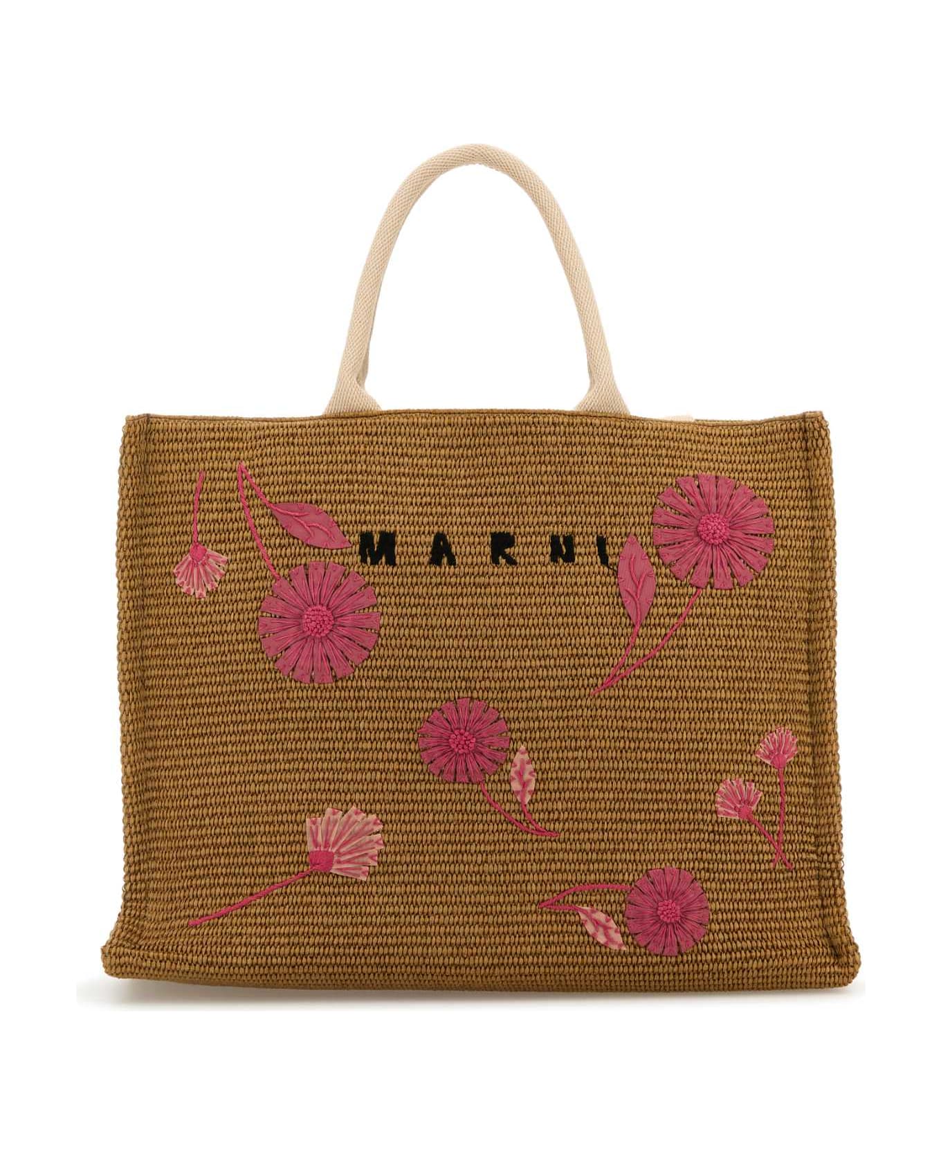 Marni Caramel Raffia Shopping Bag - Z0R42