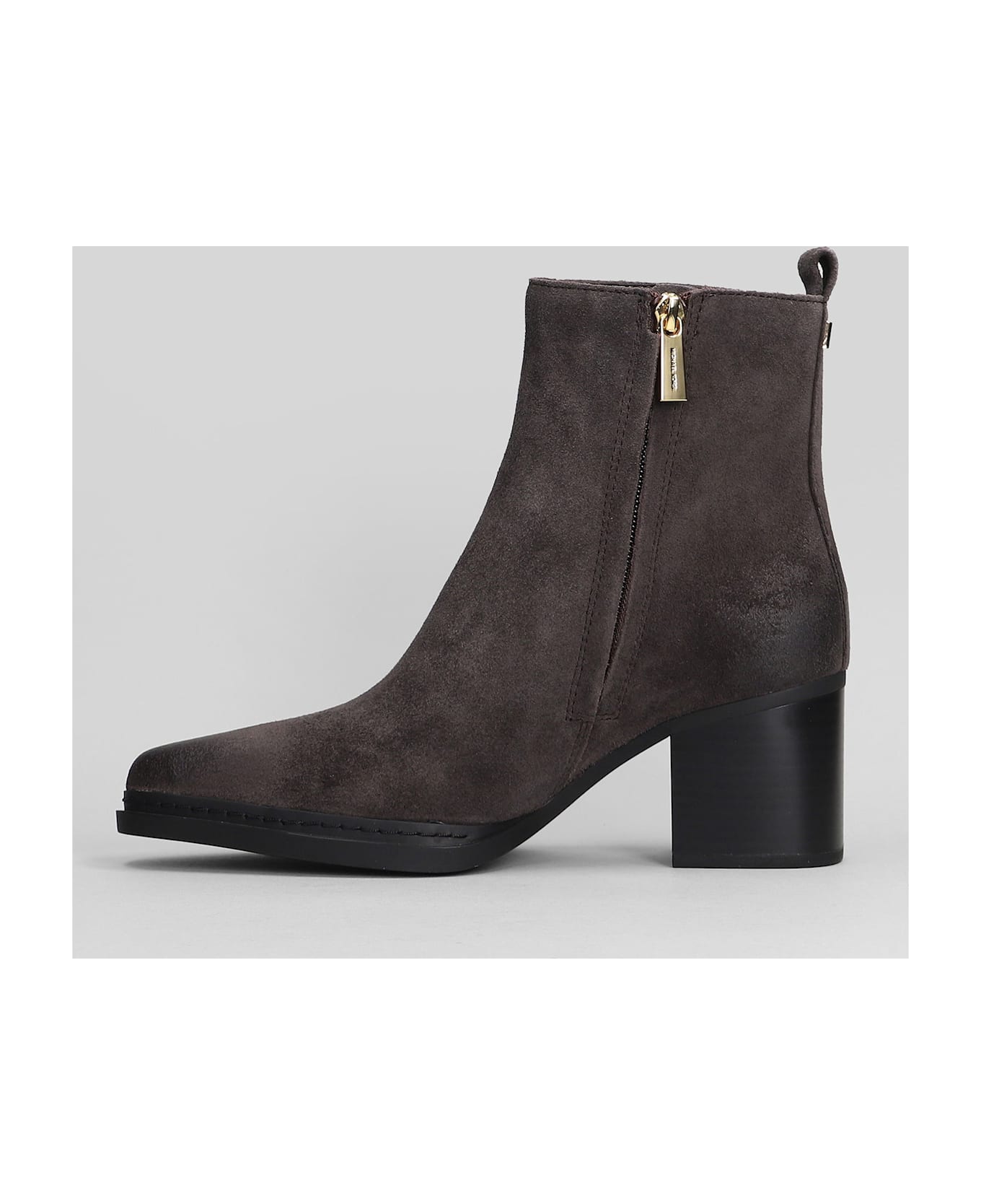 Michael Kors Lex Bootie High Heels Ankle Boots In Brown Suede - brown