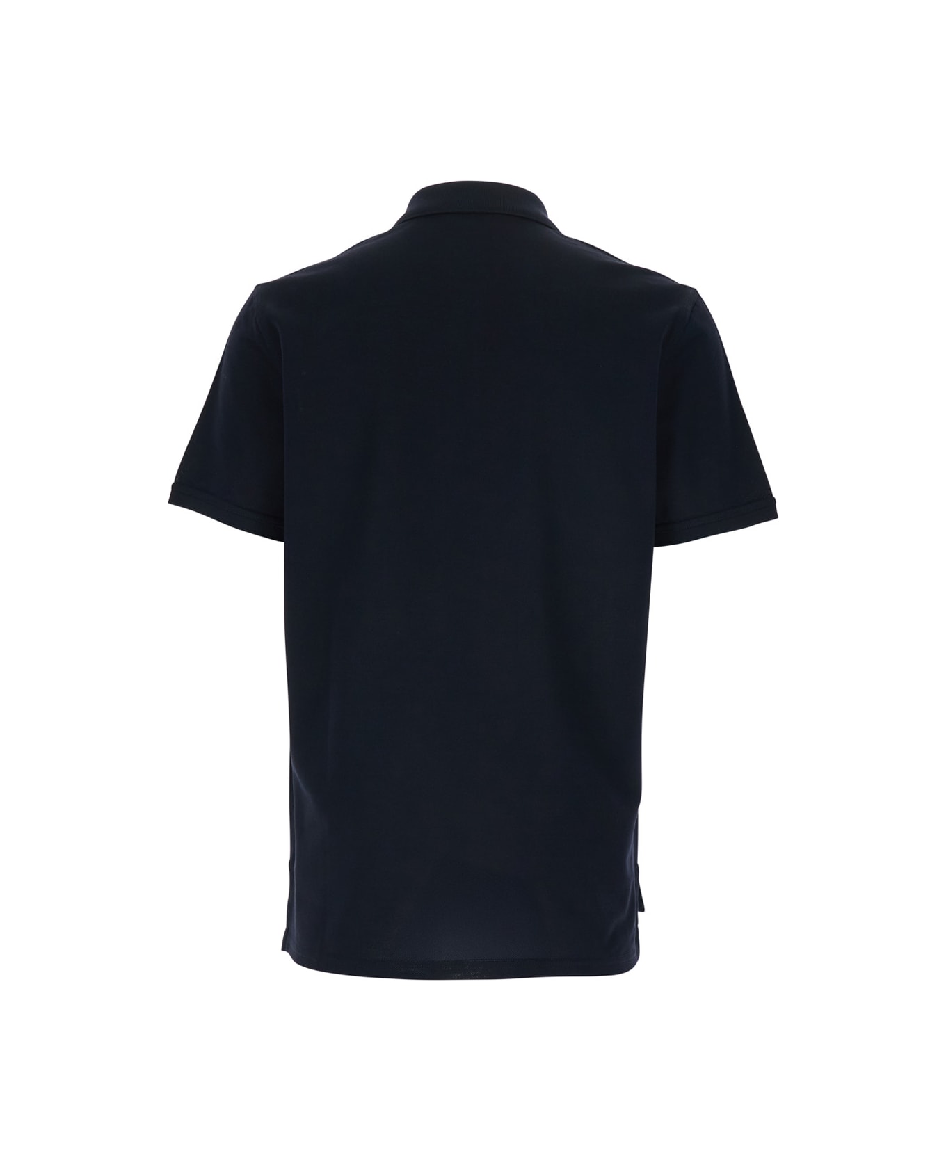 Givenchy Blue Polo Shirt With Classic Collar And Logo Patch On The Front In Cotton Man - Blu