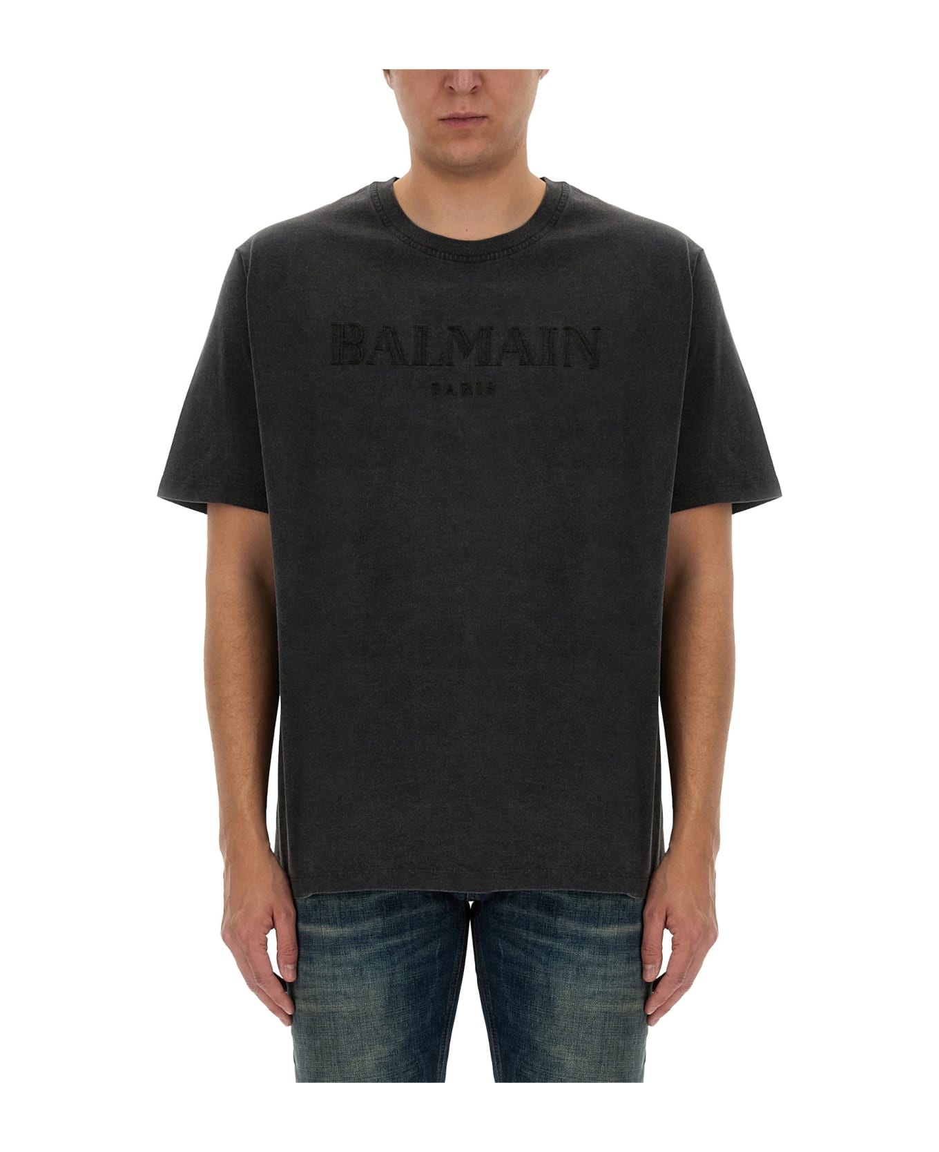 Balmain Vintage Logo T-shirt - GRIGIO