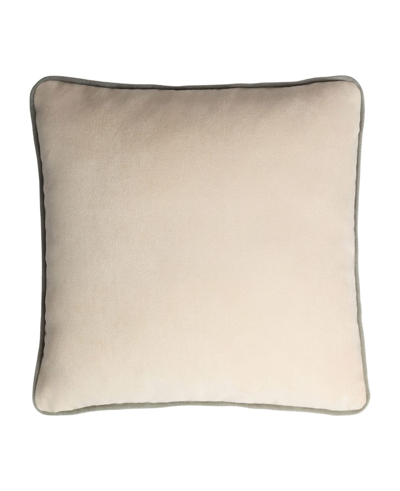 Lo Decor Happy Frame Velvet Pillow - Dirty white/pearl