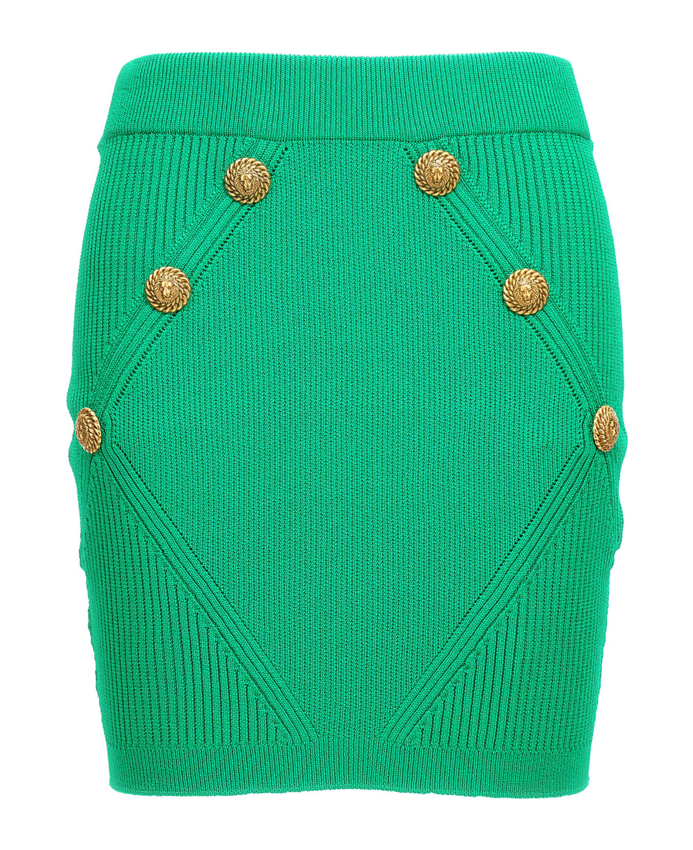 Balmain Knitted Skirt - Green