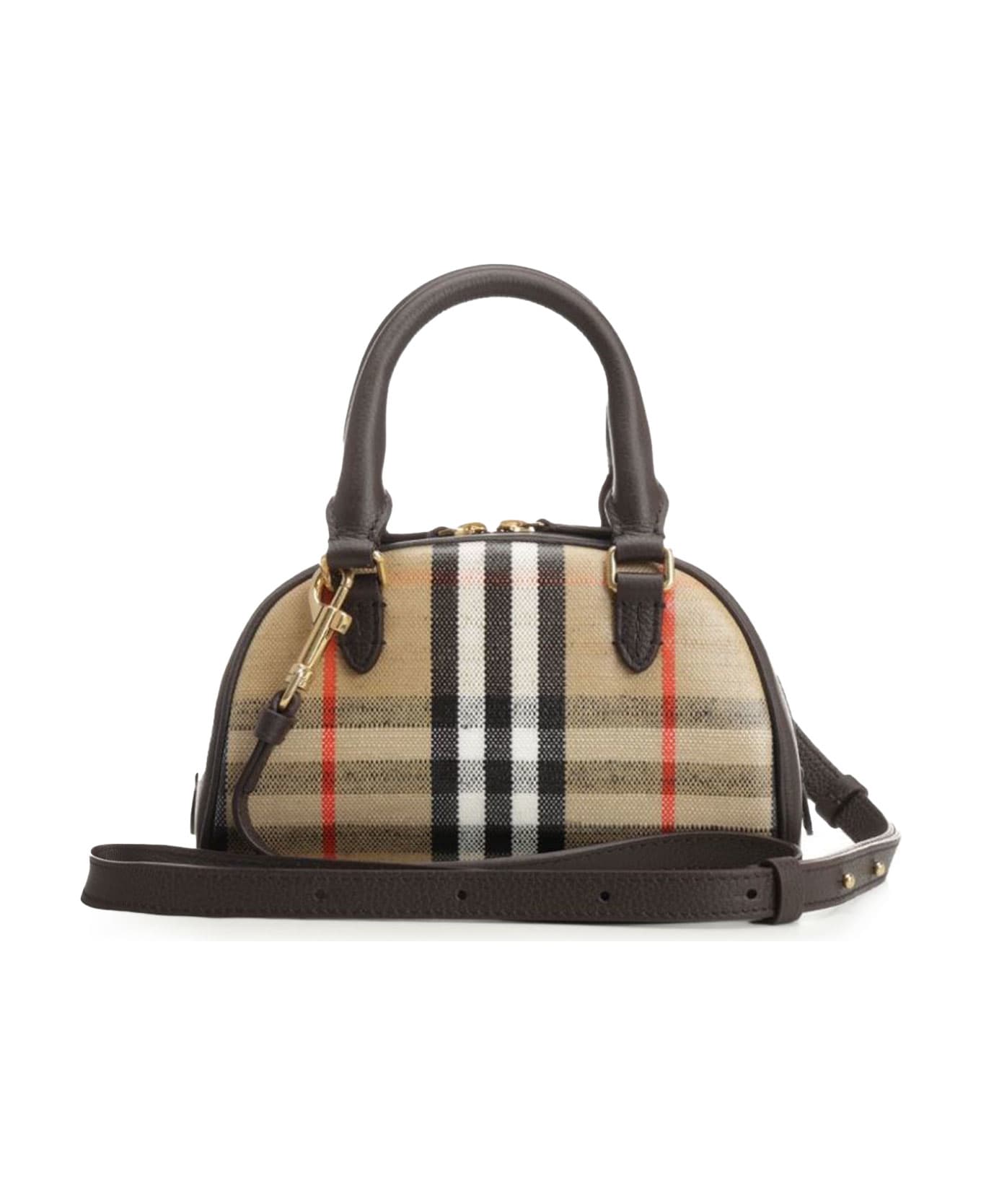 Burberry Check Coated Canvas Shoulder Bag - SAND