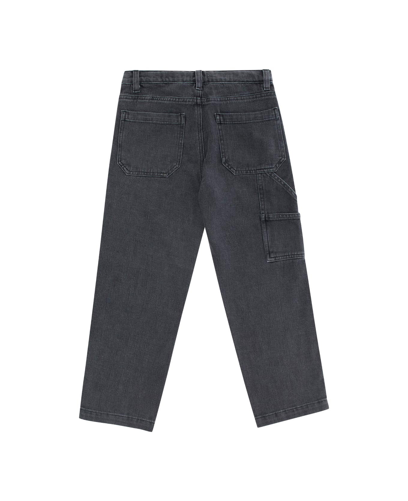 Il Gufo Grey Five-pocket Style Jeans In Denim Boy - Black