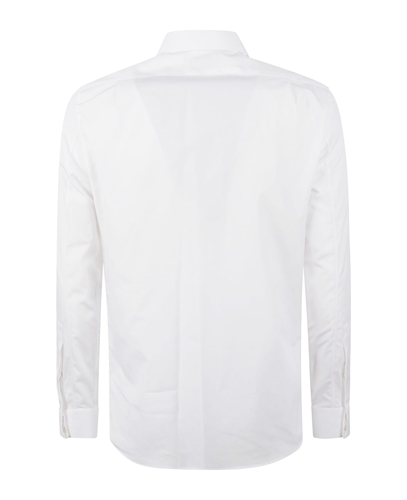 Alexander McQueen Round Hem Plain Slim Shirt - White