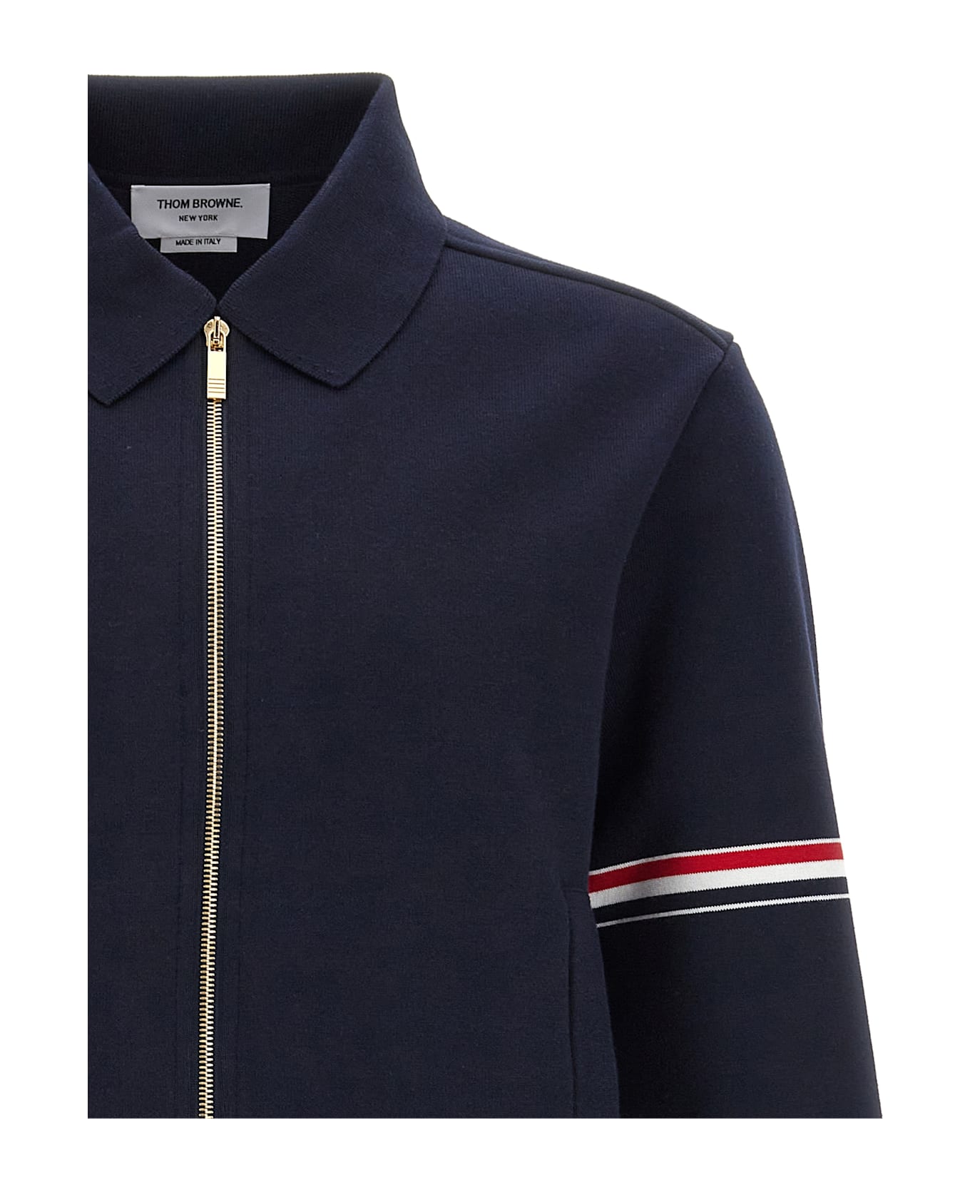 Thom Browne Navy Cotton Bomber Jacket - Blue