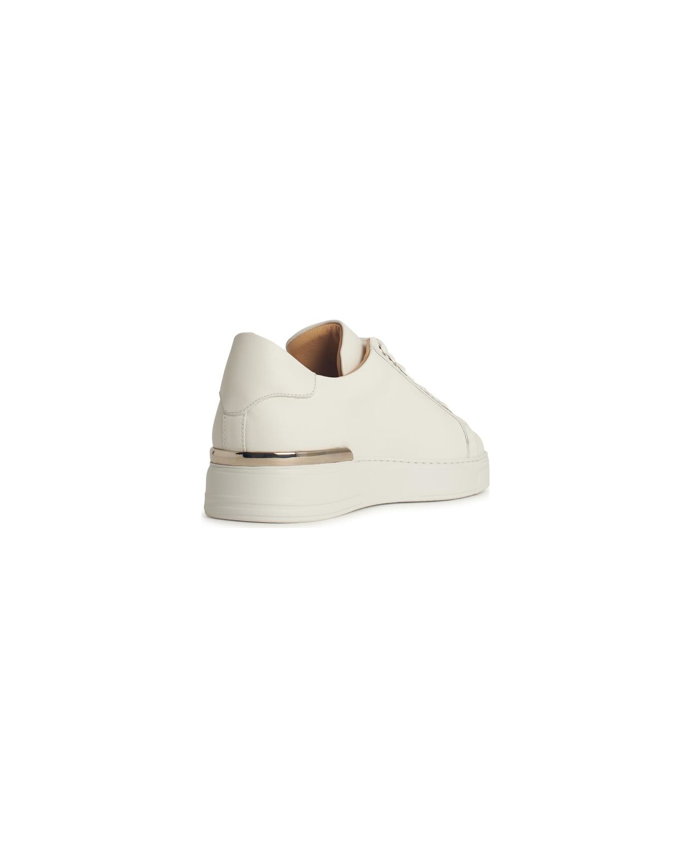 Philipp Plein 
hexagon
 White Leather Sneakers - White