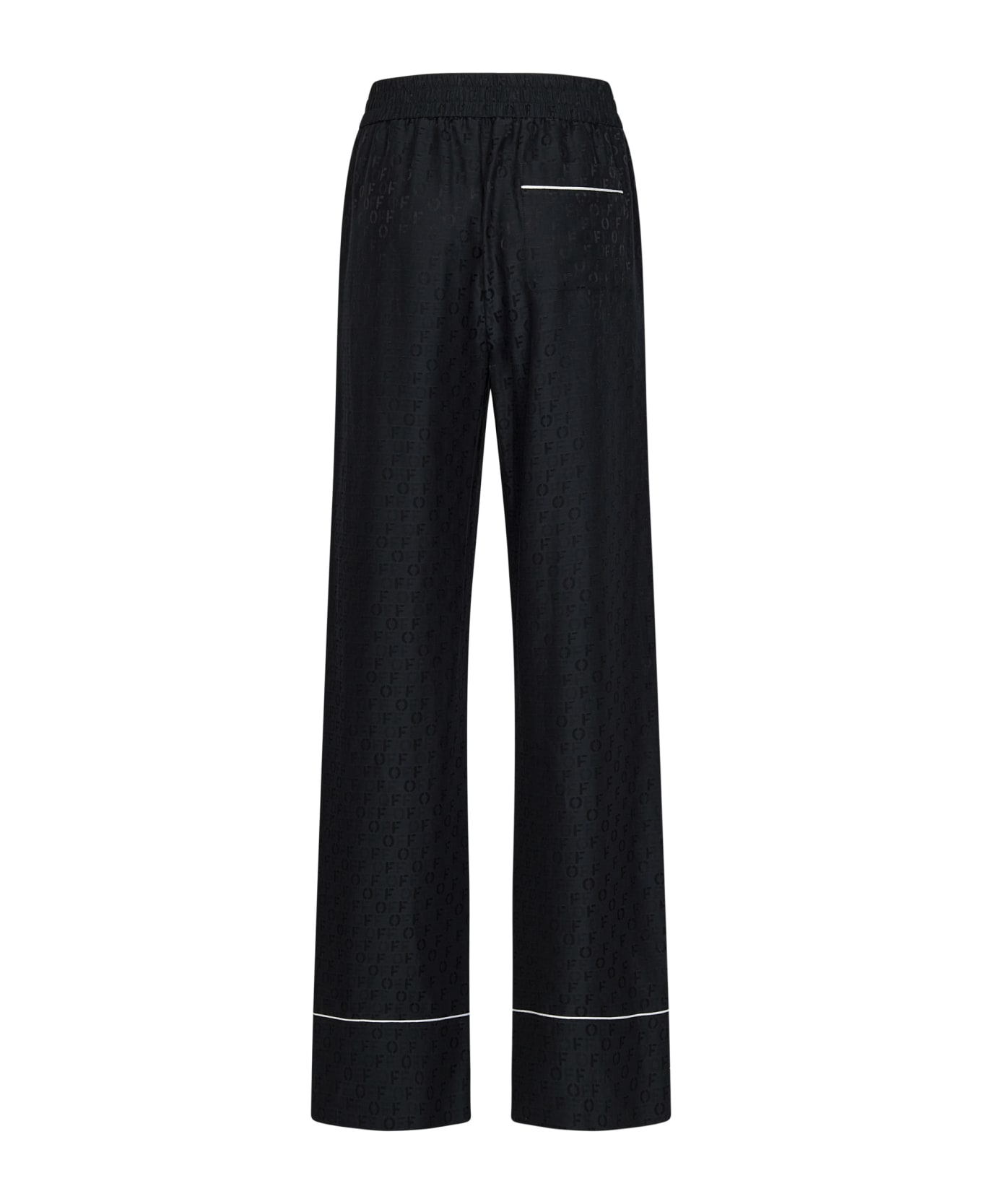 Off-White Silk Blend Trousers - black ボトムス