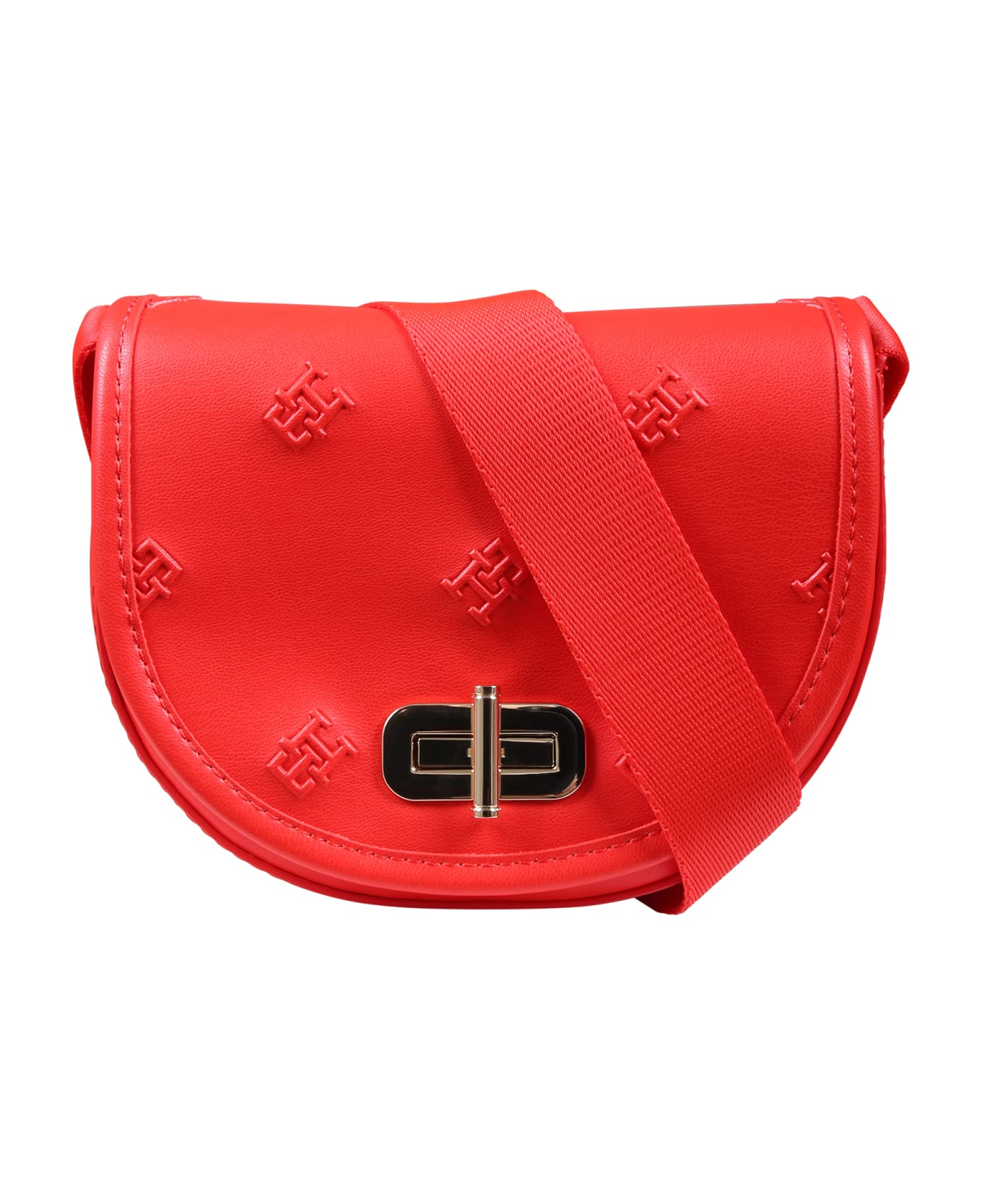 Tommy Hilfiger Red Bag For Girl With All-over Logo - Red アクセサリー＆ギフト
