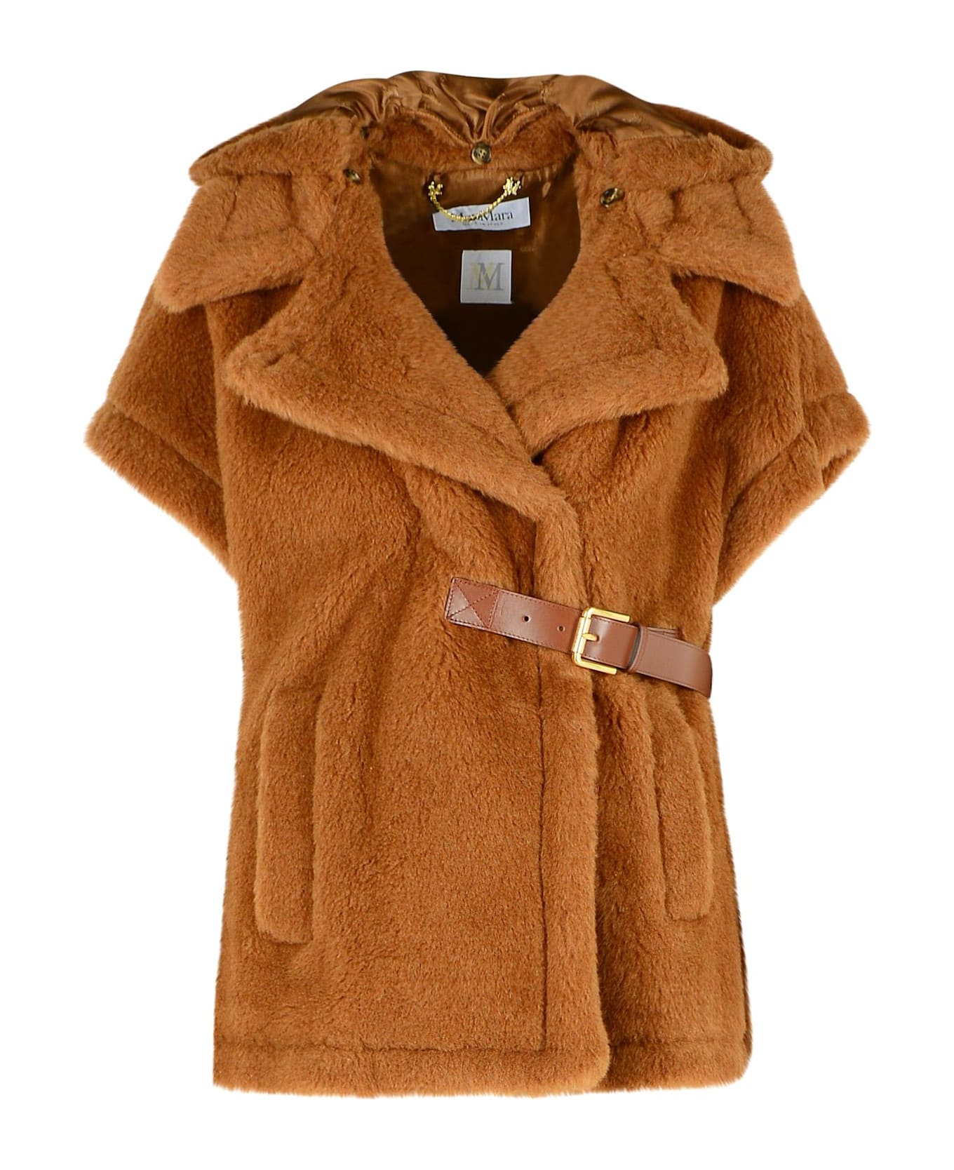 Max Mara 'lanoso' Beige Alpaca Blend Cape - Camel
