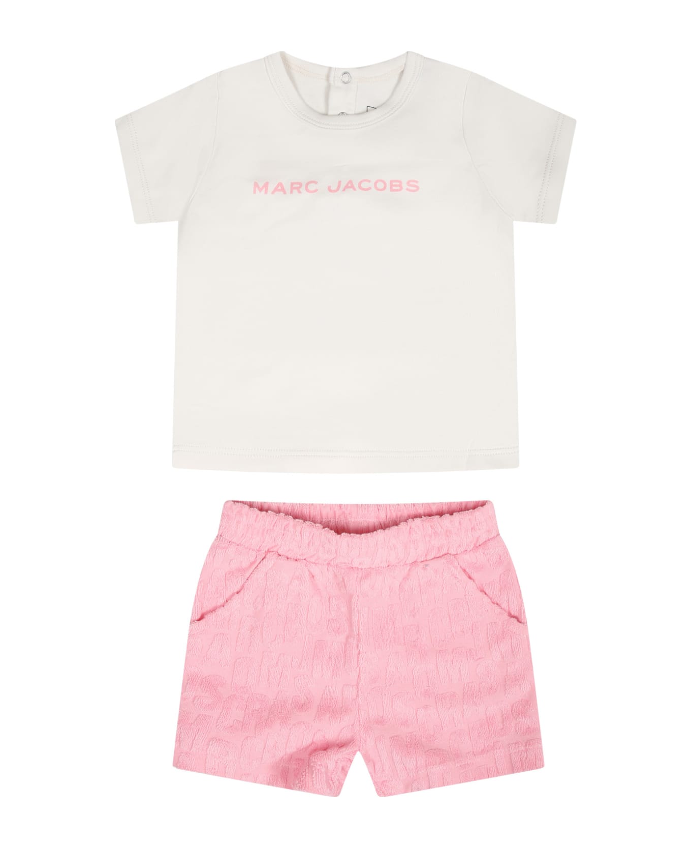 Marc Jacobs Pink Set For Baby Girl With Logo - Pink ボトムス