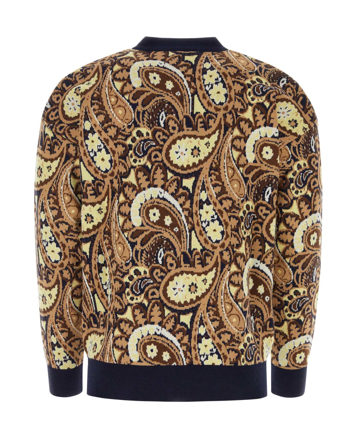 Drôle de Monsieur Embroidered Cotton Blend Cardigan - NAVY