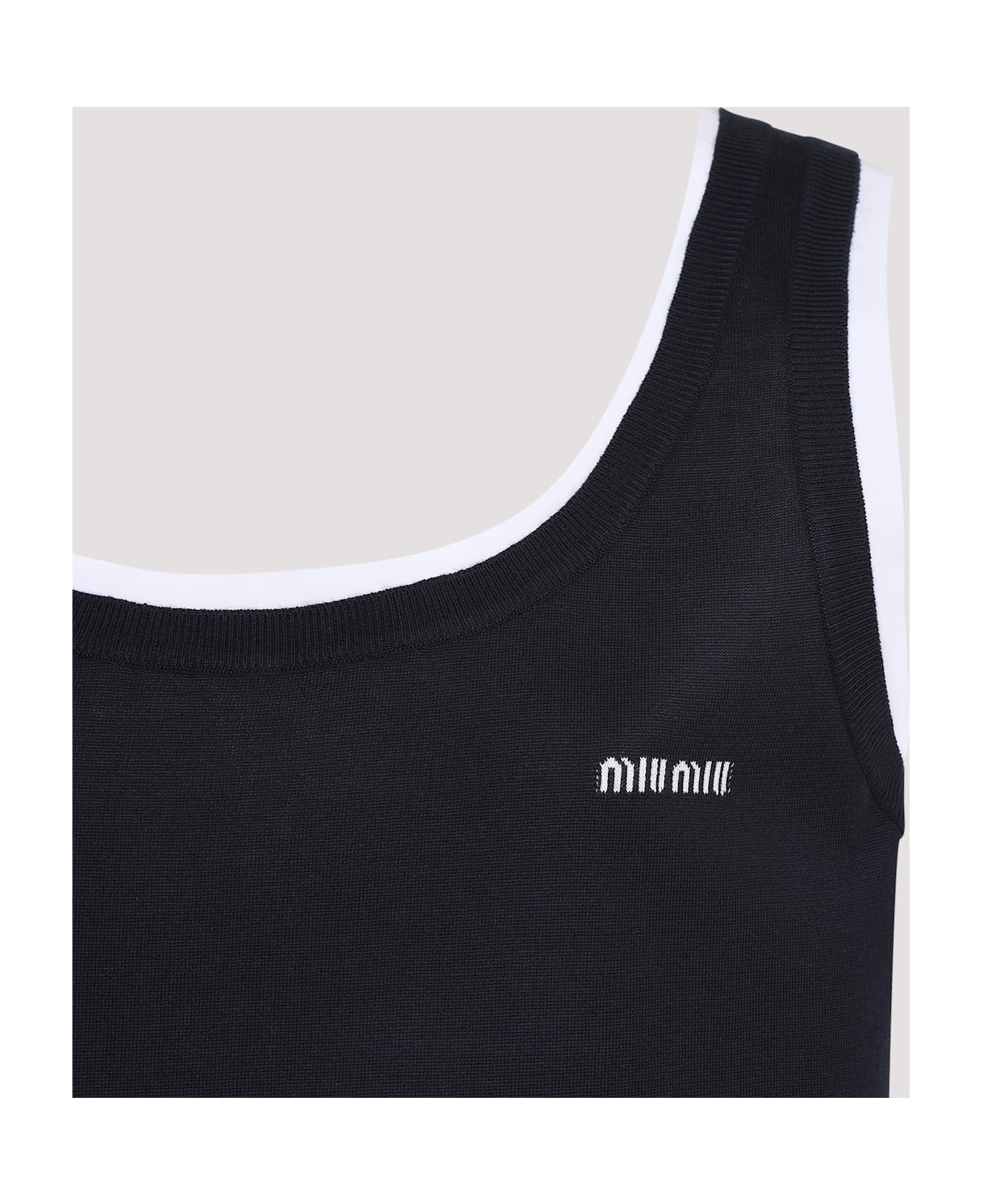 Miu Miu Midnight Blue Stretch Silk Blend Dress - BLUBIANCO