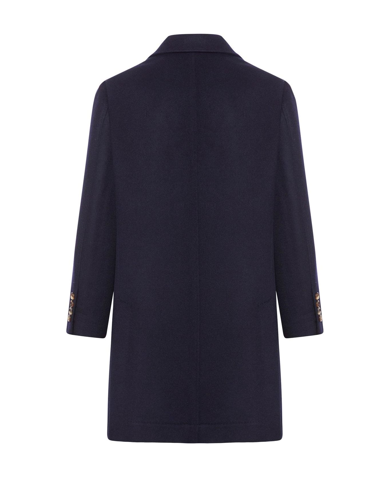 Brunello Cucinelli Classic Buttoned Coat - Navy Antracite コート