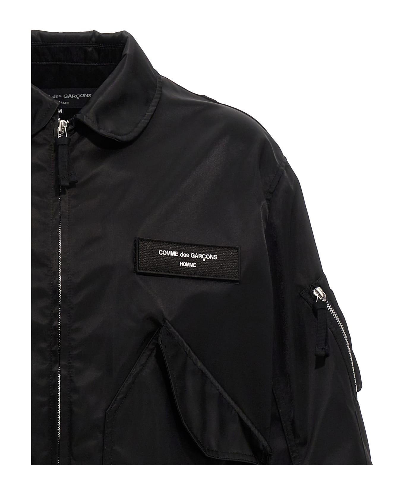 Comme des Garçons Homme Logo Patch Bomber Jacket - Black  